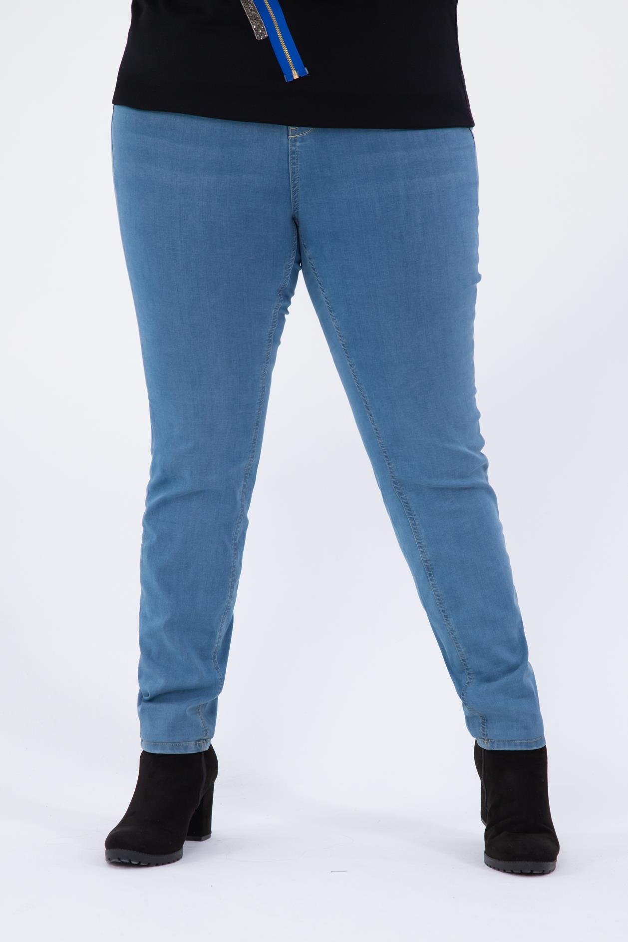 Büyük Beden 210081 Slim Fit Denim Pantolon  Buz Mavi