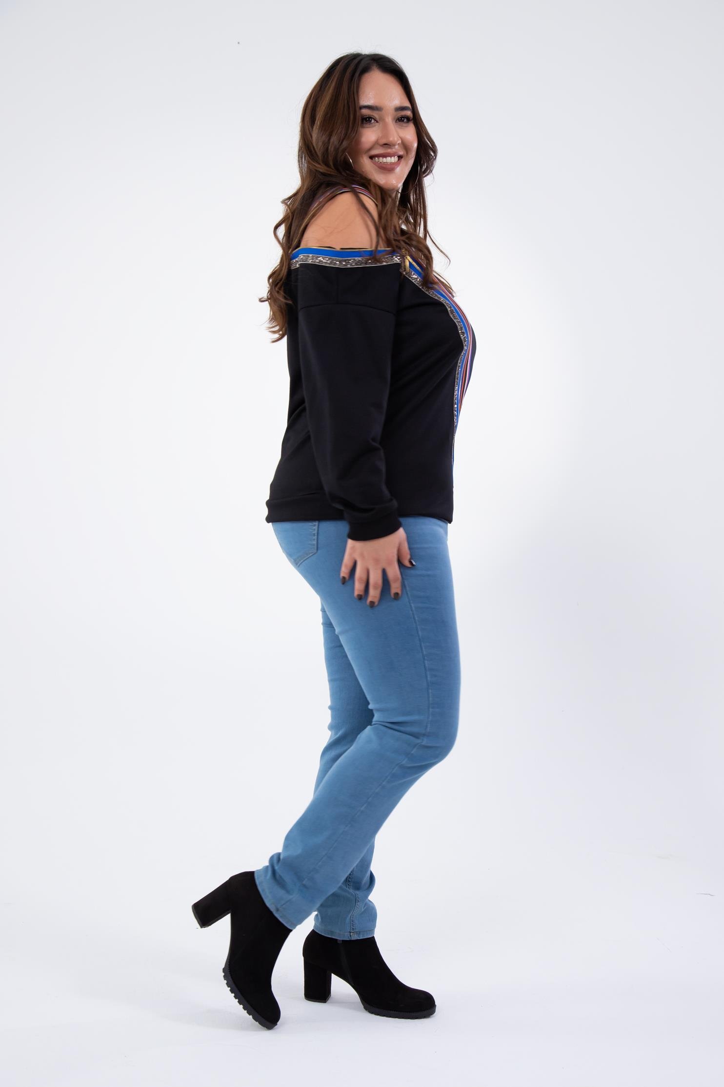 Büyük Beden 210081 Slim Fit Denim Pantolon  Buz Mavi