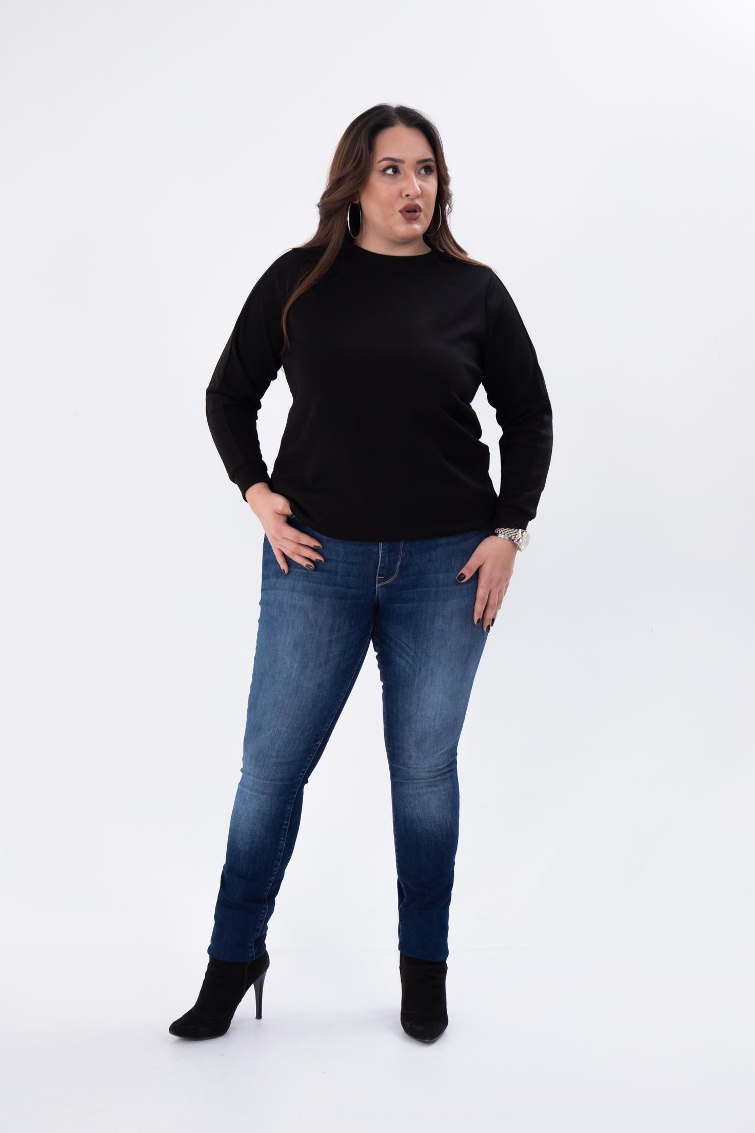 Büyük Beden 210089 Eskitme Denim Pantolon  Lacivert