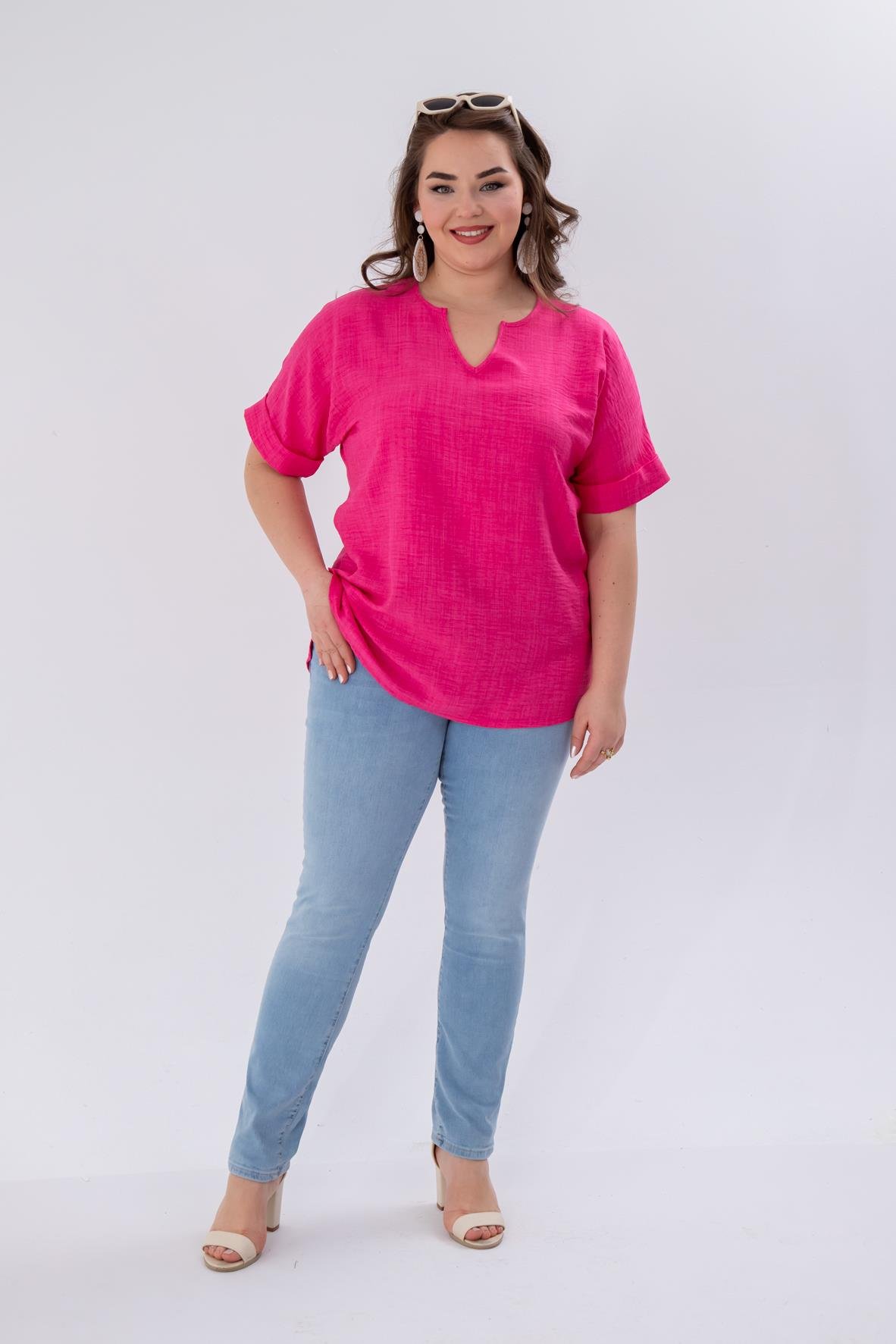 Büyük Beden 210097 Slim Denim Pantolon  Buz Mavi