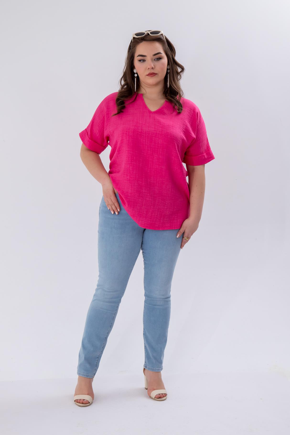 Büyük Beden 210097 Slim Denim Pantolon  Buz Mavi