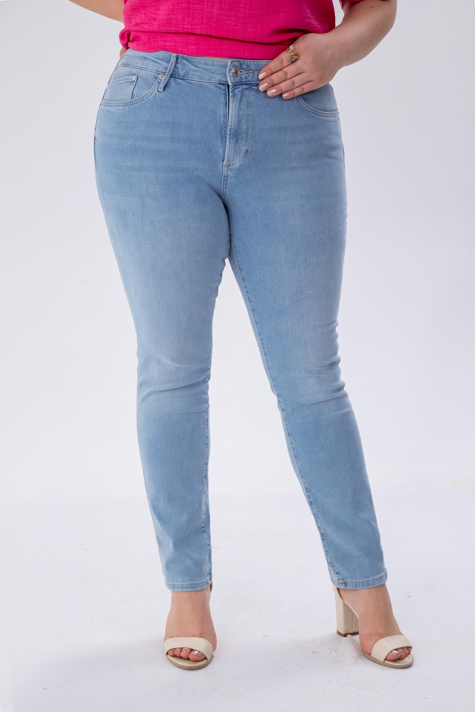 Büyük Beden 210097 Slim Denim Pantolon  Buz Mavi