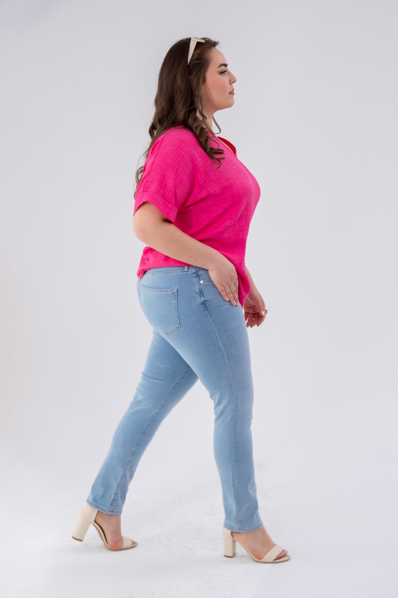 Büyük Beden 210097 Slim Denim Pantolon  Buz Mavi