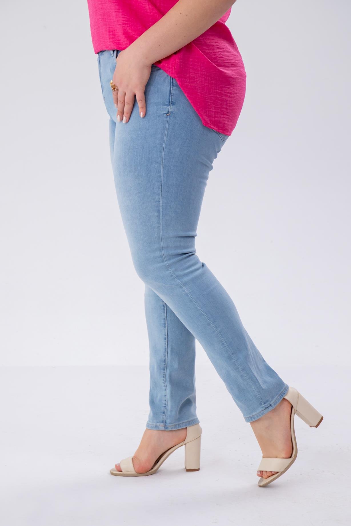 Büyük Beden 210097 Slim Denim Pantolon  Buz Mavi