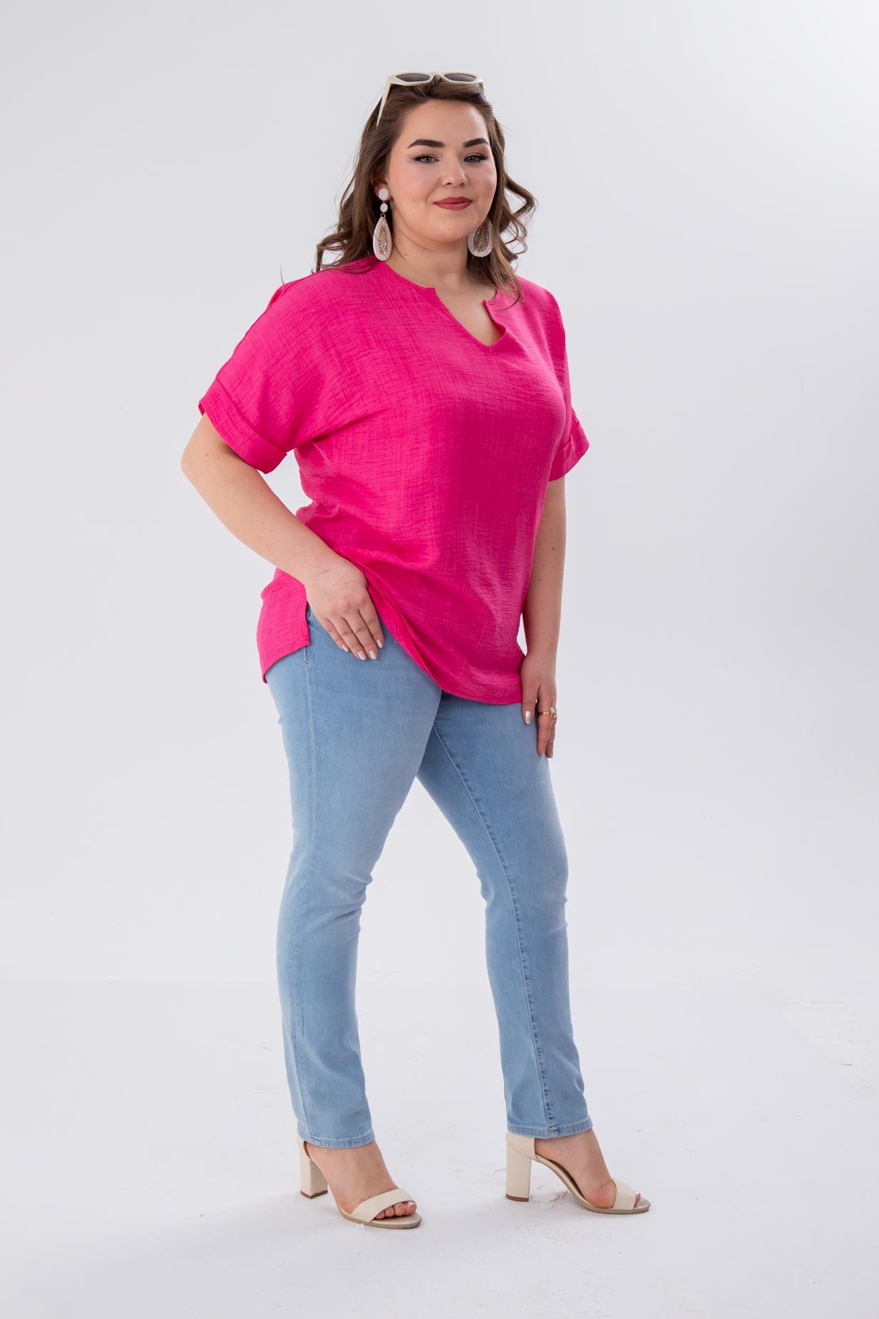 Büyük Beden 210097 Slim Denim Pantolon  Buz Mavi