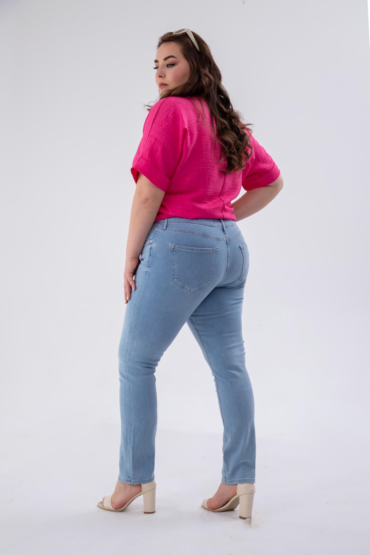 Büyük Beden 210097 Slim Denim Pantolon  Buz Mavi