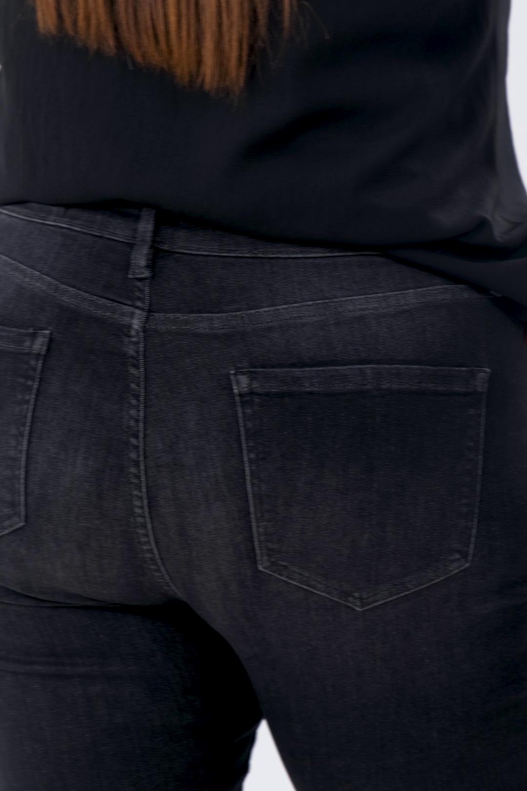 Büyük Beden 210099 Yırtık--Eskitme Denim Pantolon  Siyah