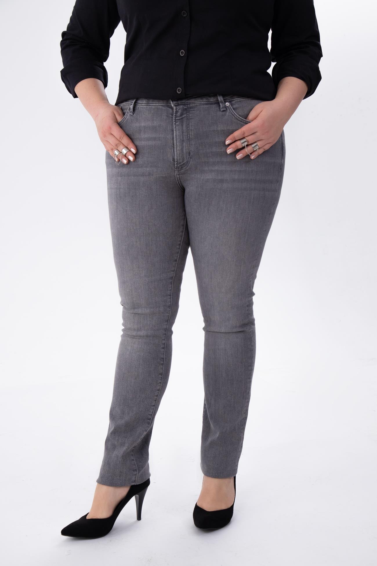 Büyük Beden 210100 Denim Apntolon  Gri