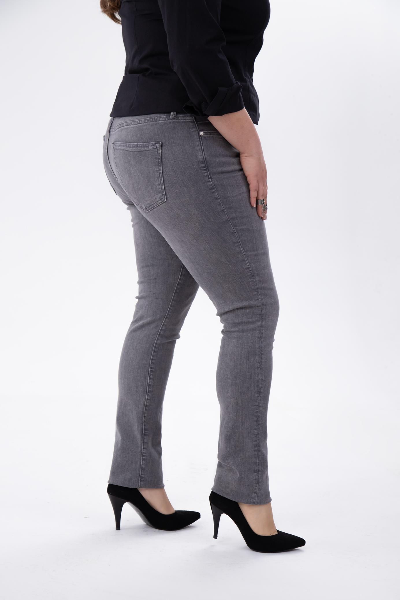 Büyük Beden 210100 Denim Apntolon  Gri