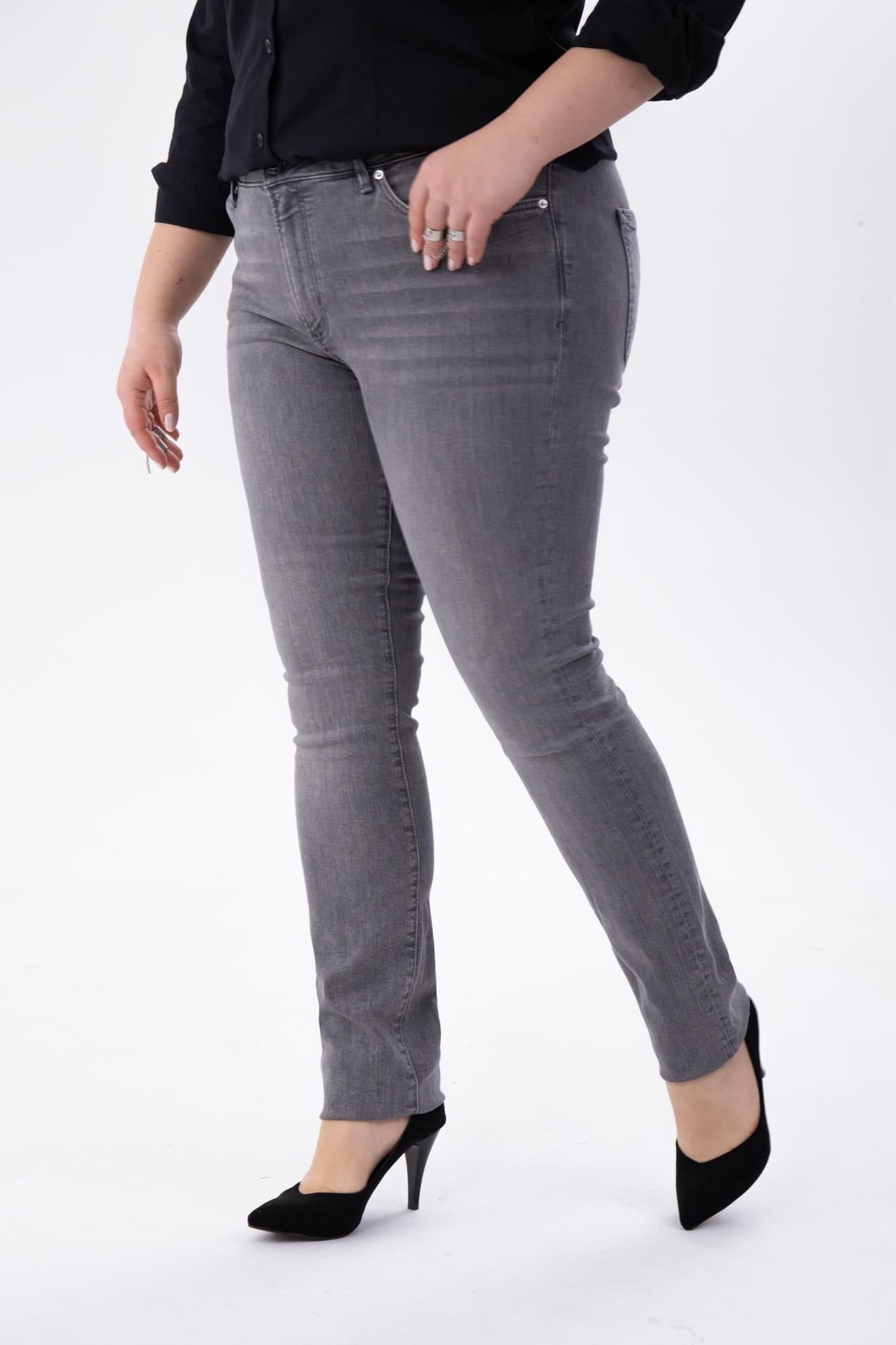 Büyük Beden 210100 Denim Apntolon  Gri