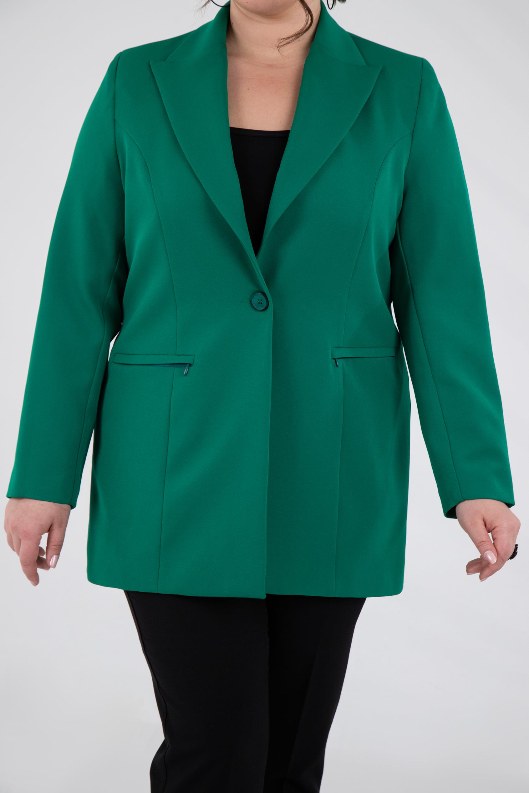 Büyük Beden 2230015 Cep Fermuarlı Blazer Ceket  Yeşil