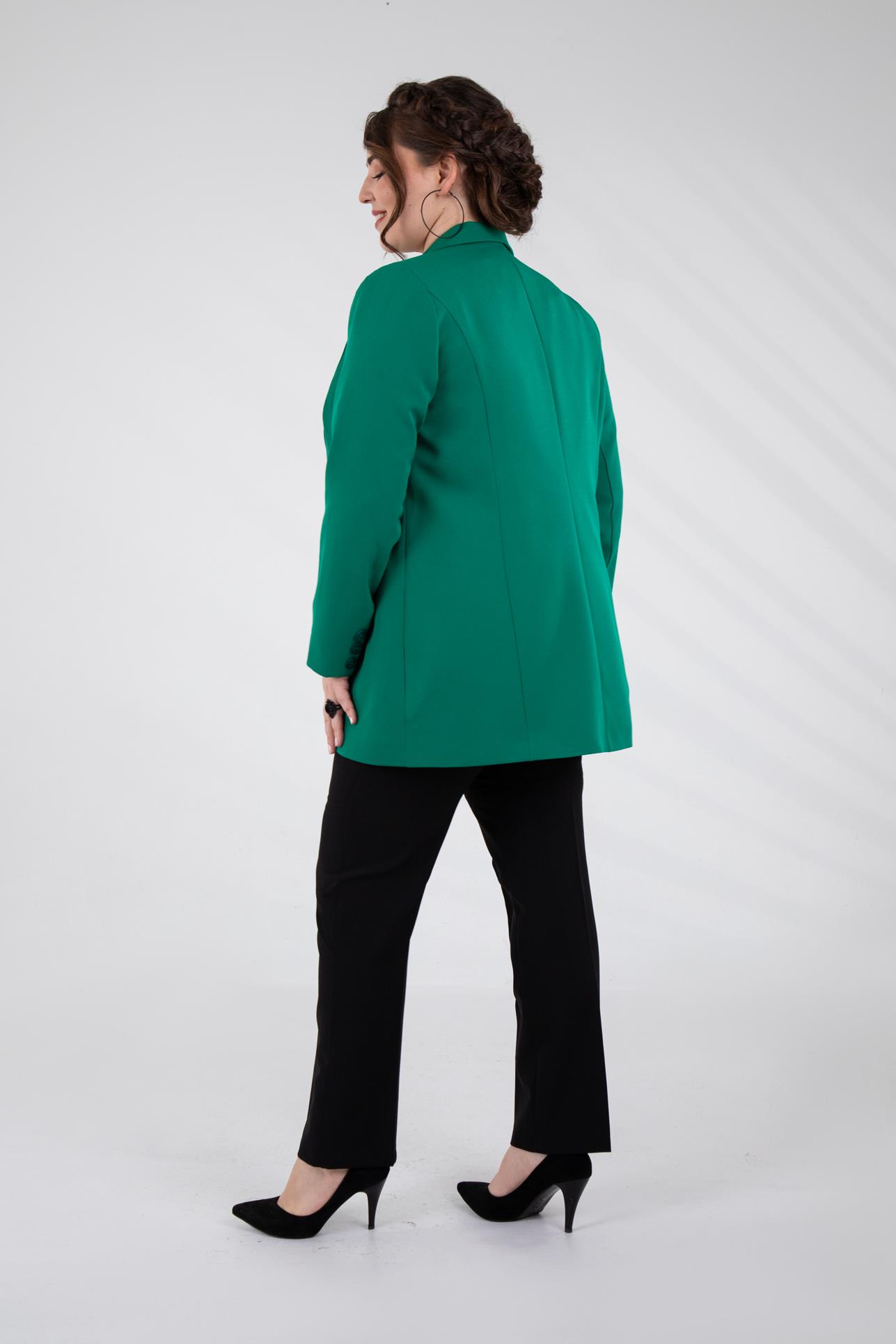 Büyük Beden 2230015 Cep Fermuarlı Blazer Ceket  Yeşil