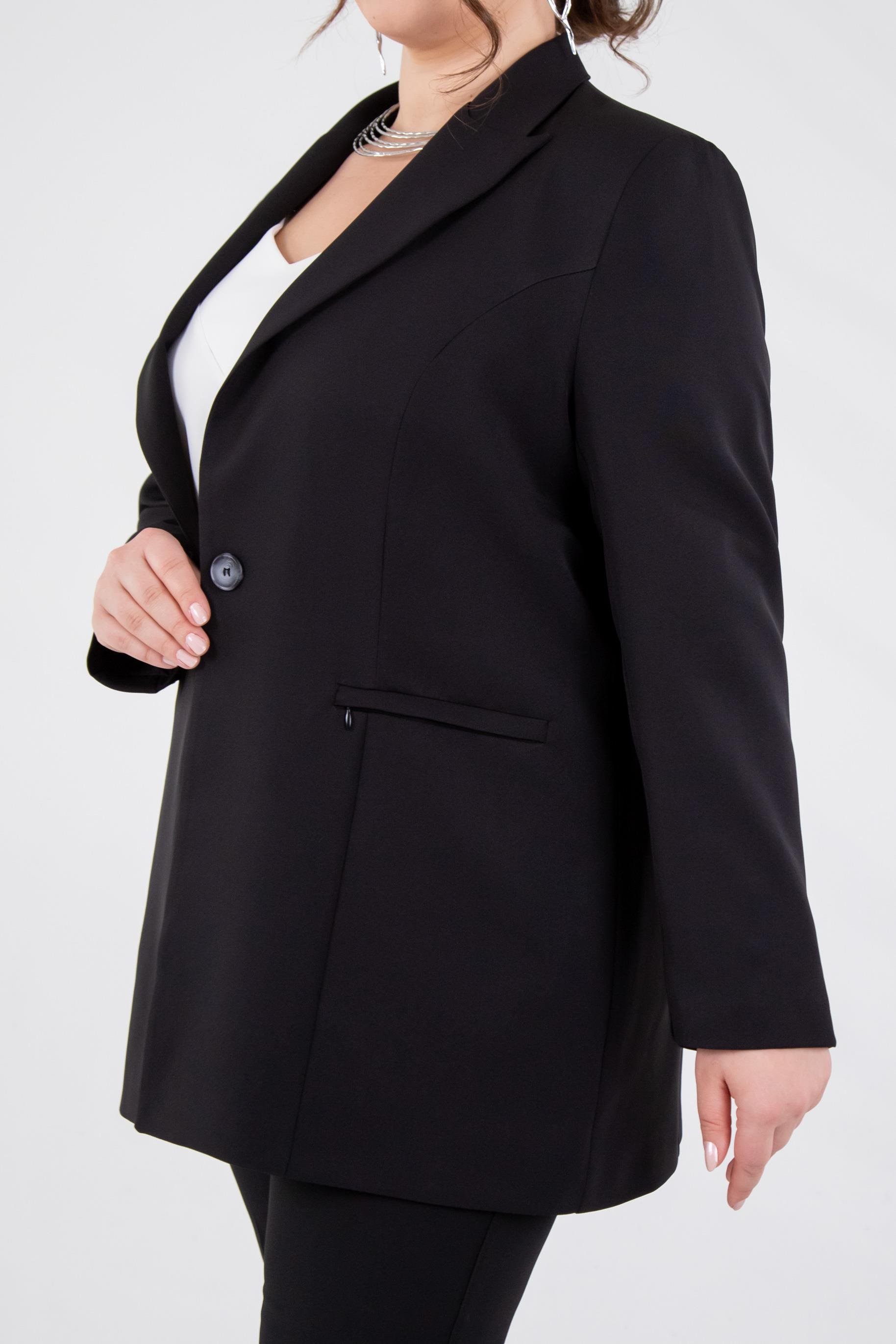 Büyük Beden 2230015 Cep Fermuarlı Blazer Ceket  Siyah