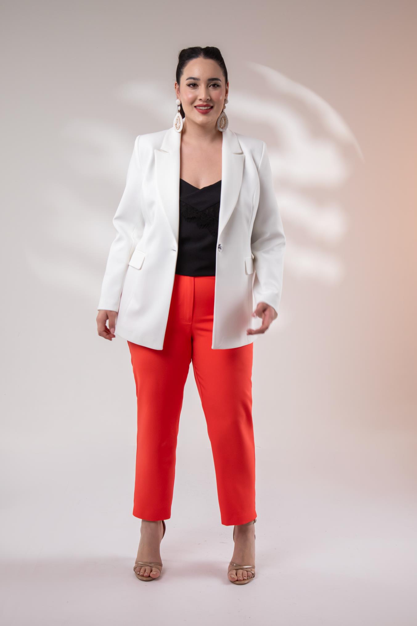 Büyük Beden 2234736 Blazer Ceket  Beyaz