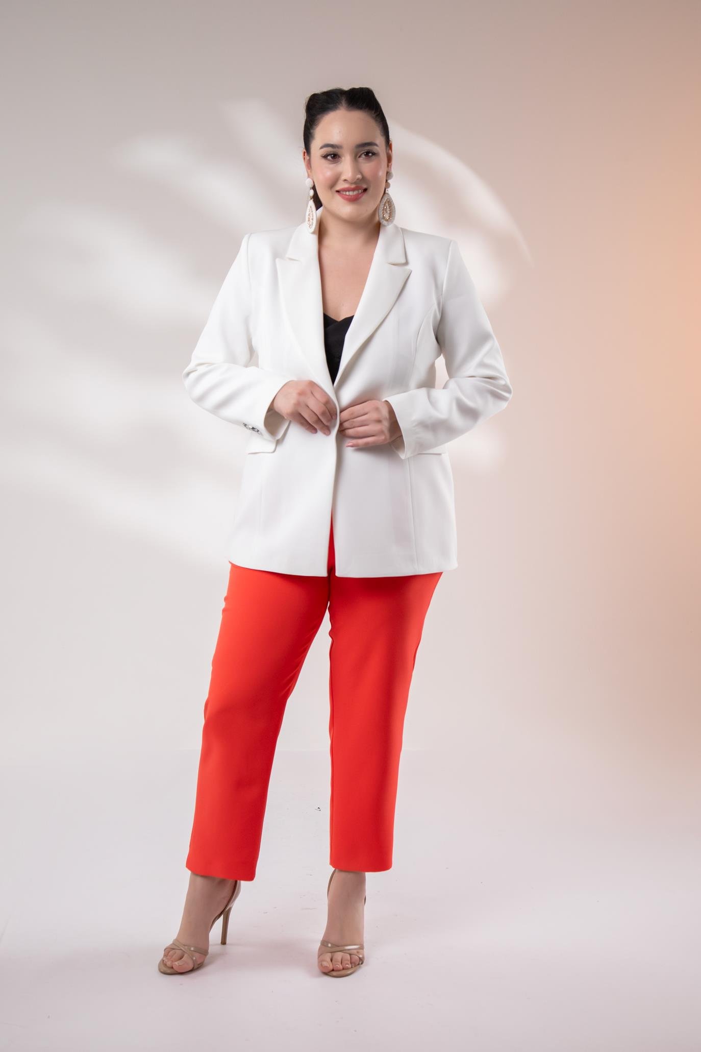 Büyük Beden 2234736 Blazer Ceket  Beyaz