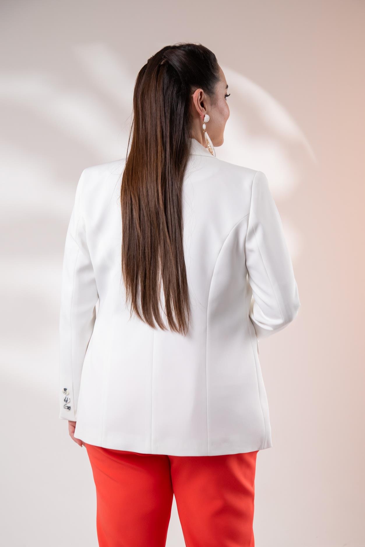 Büyük Beden 2234736 Blazer Ceket  Beyaz