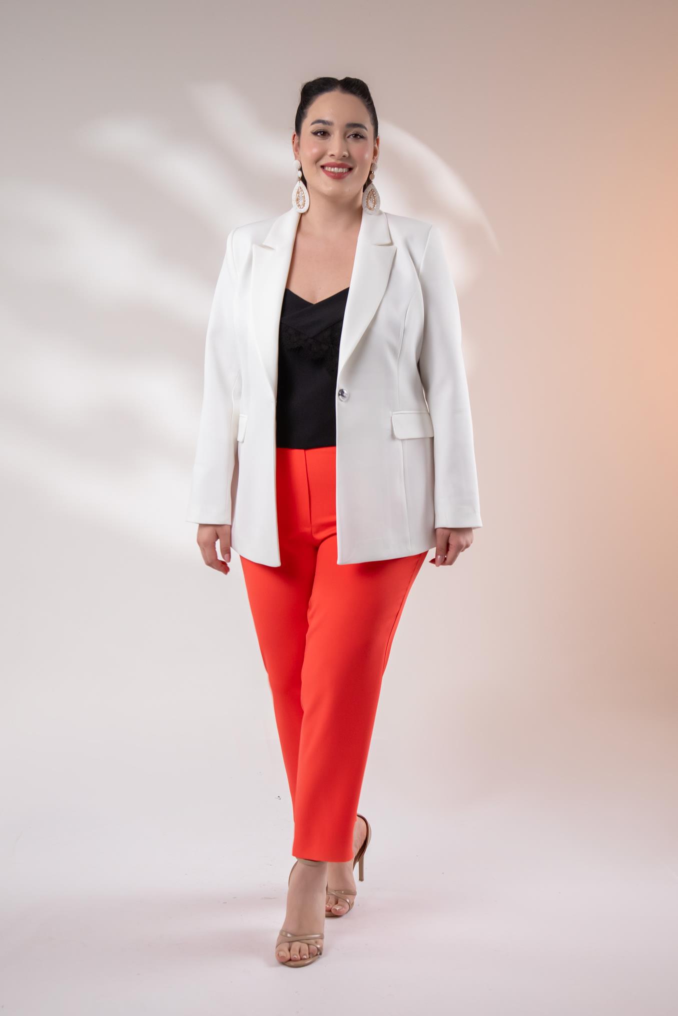 Büyük Beden 2234736 Blazer Ceket  Beyaz