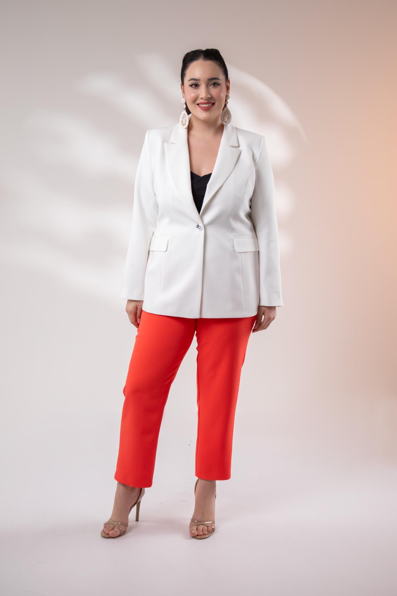 Büyük Beden 2234736 Blazer Ceket  Beyaz