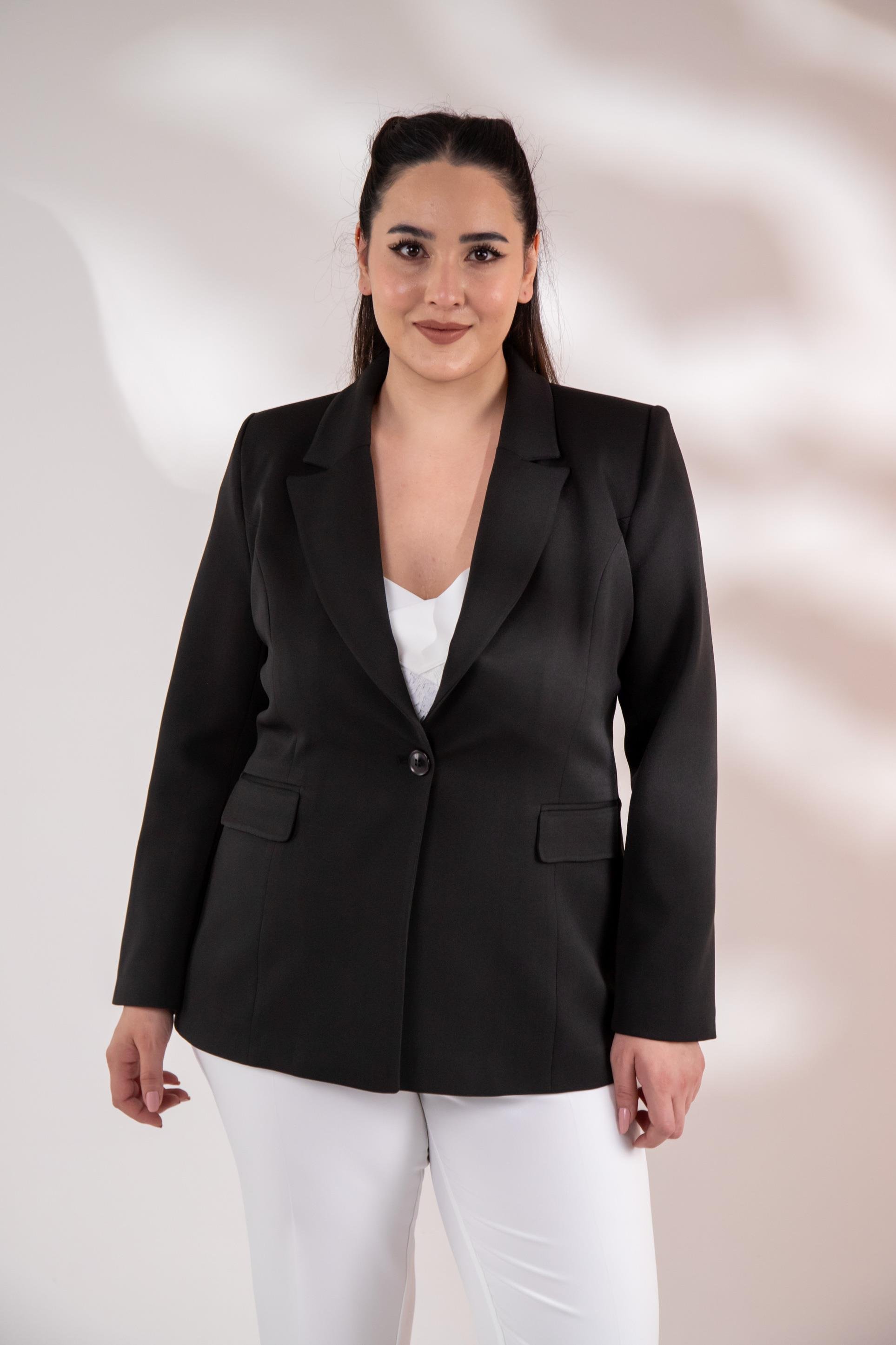 Büyük Beden 2234736 Blazer Ceket  Siyah