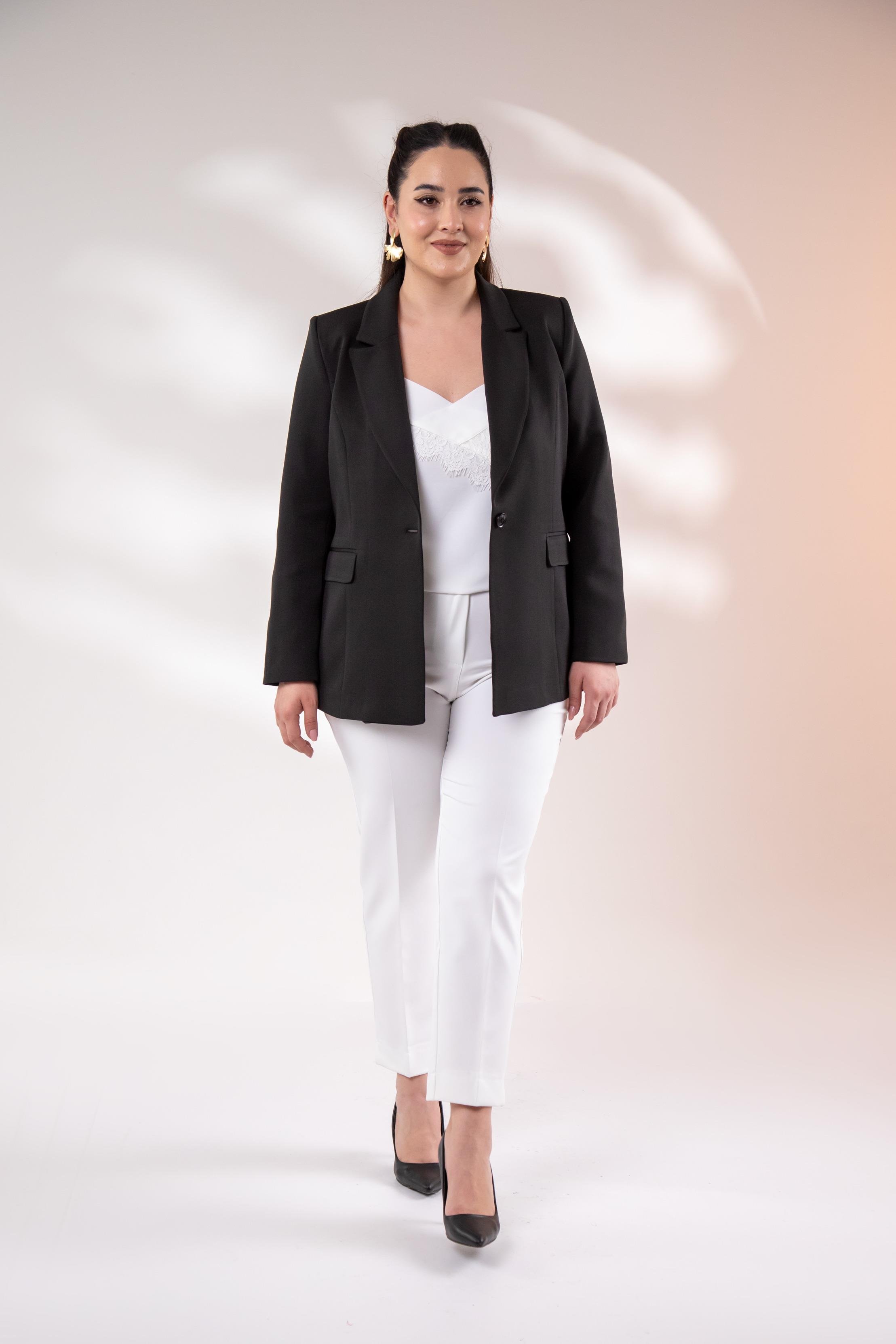 Büyük Beden 2234736 Blazer Ceket  Siyah