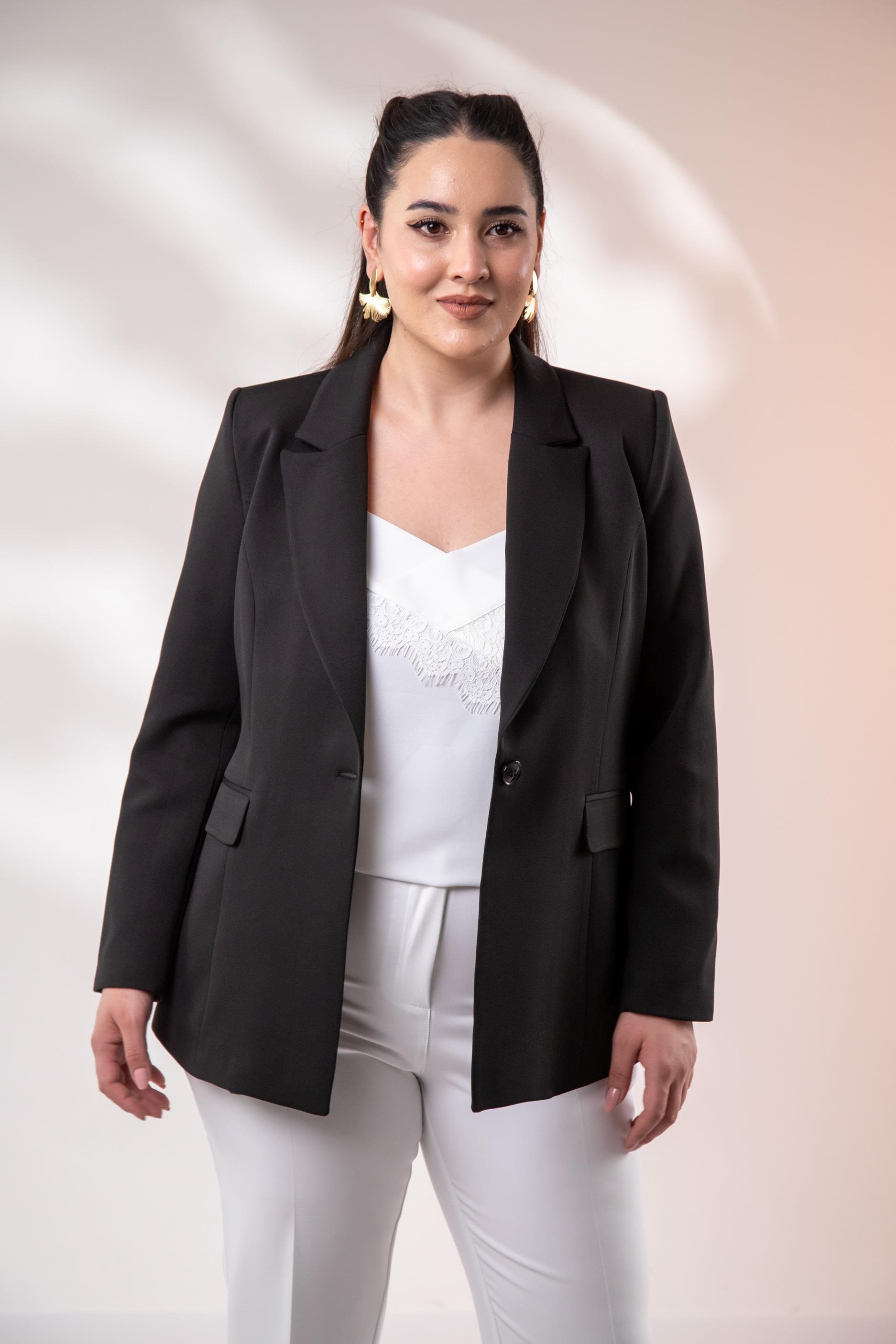 Büyük Beden 2234736 Blazer Ceket  Siyah