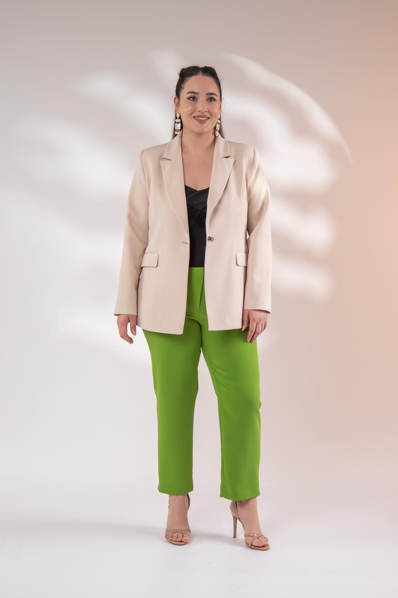 Büyük Beden 2234736 Blazer Ceket  Taş