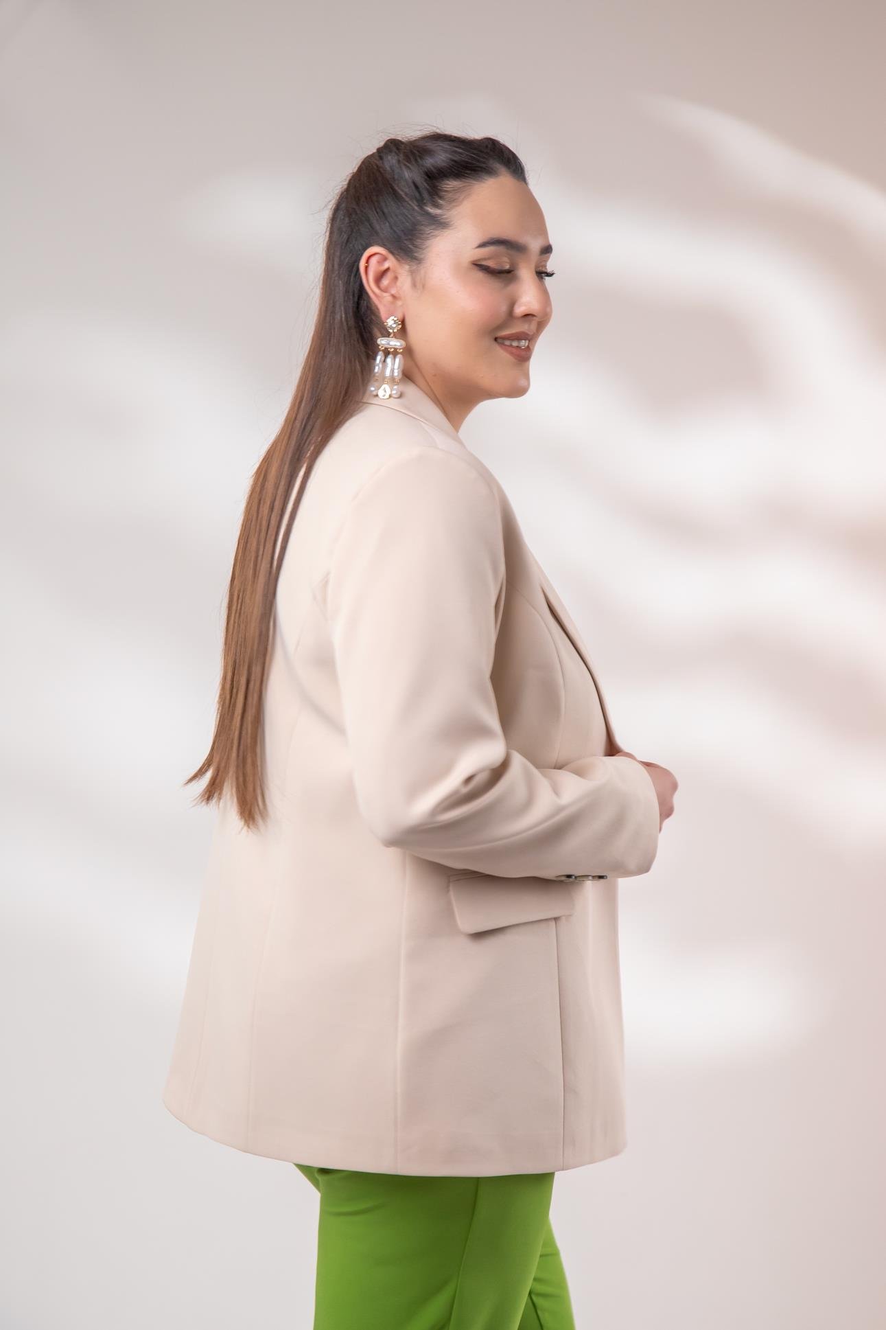 Büyük Beden 2234736 Blazer Ceket  Taş