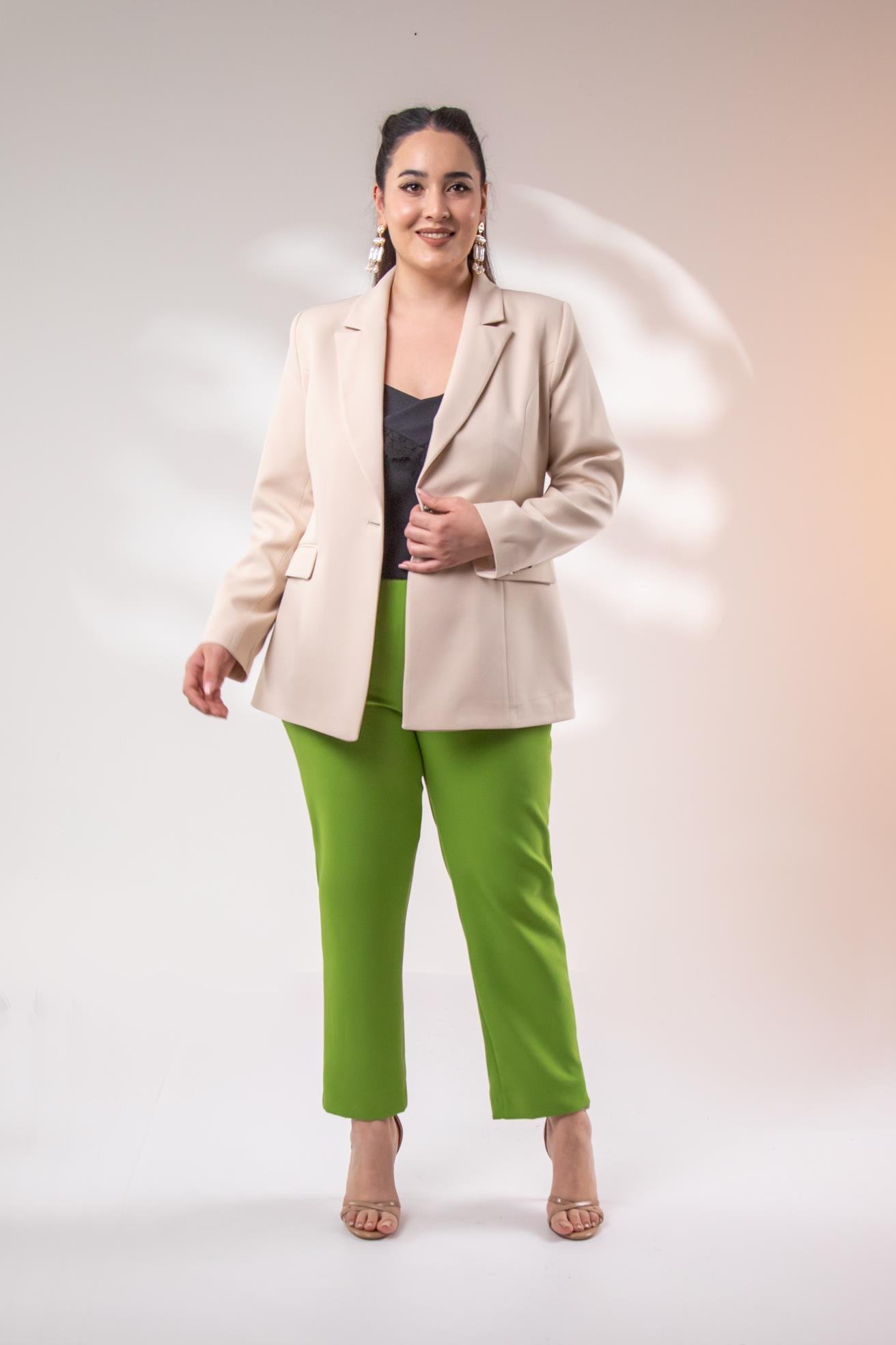 Büyük Beden 2234736 Blazer Ceket  Taş