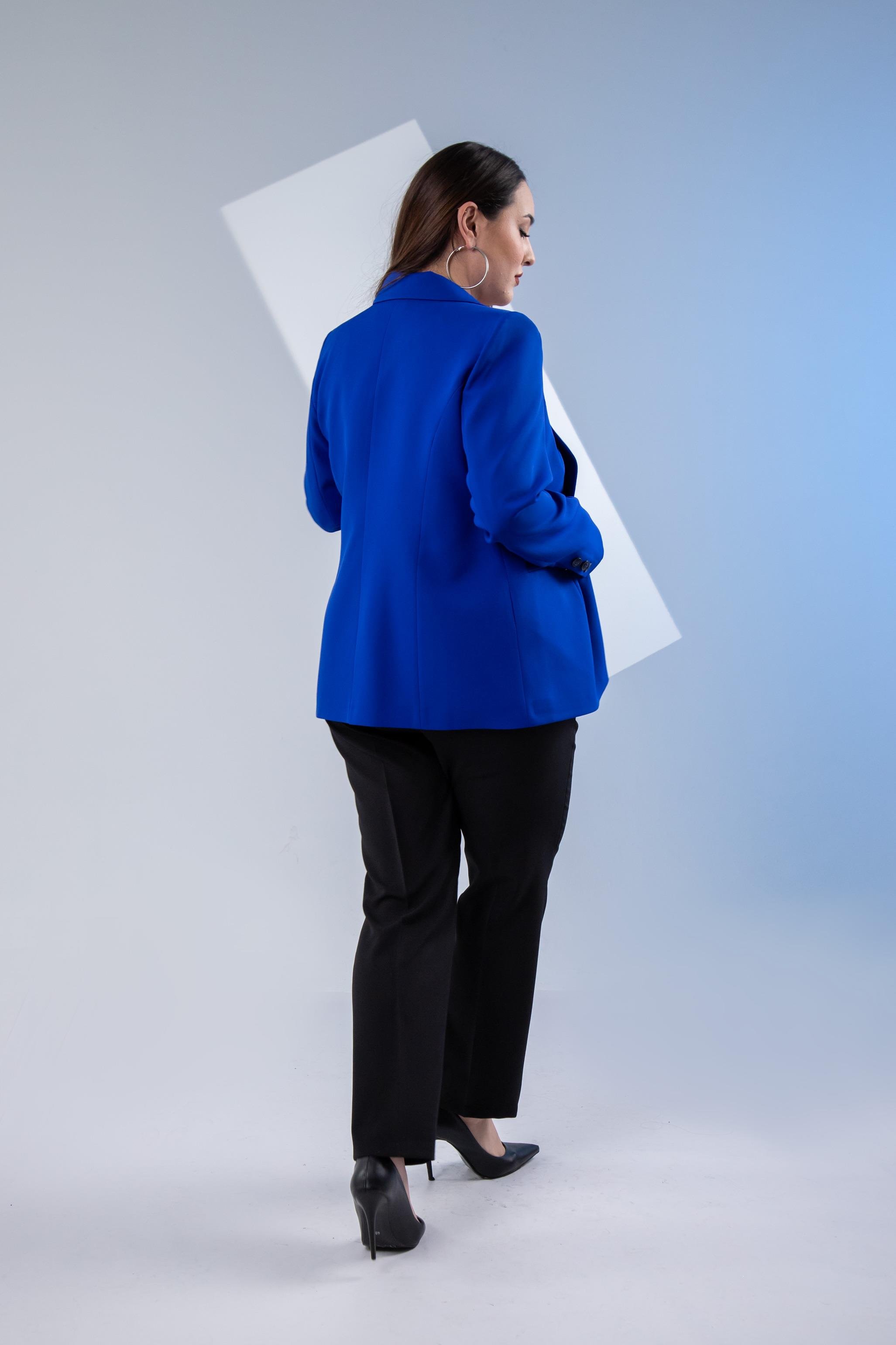 Büyük Beden 2234742 Cep Fermuarlı Blazer Ceket  Saks