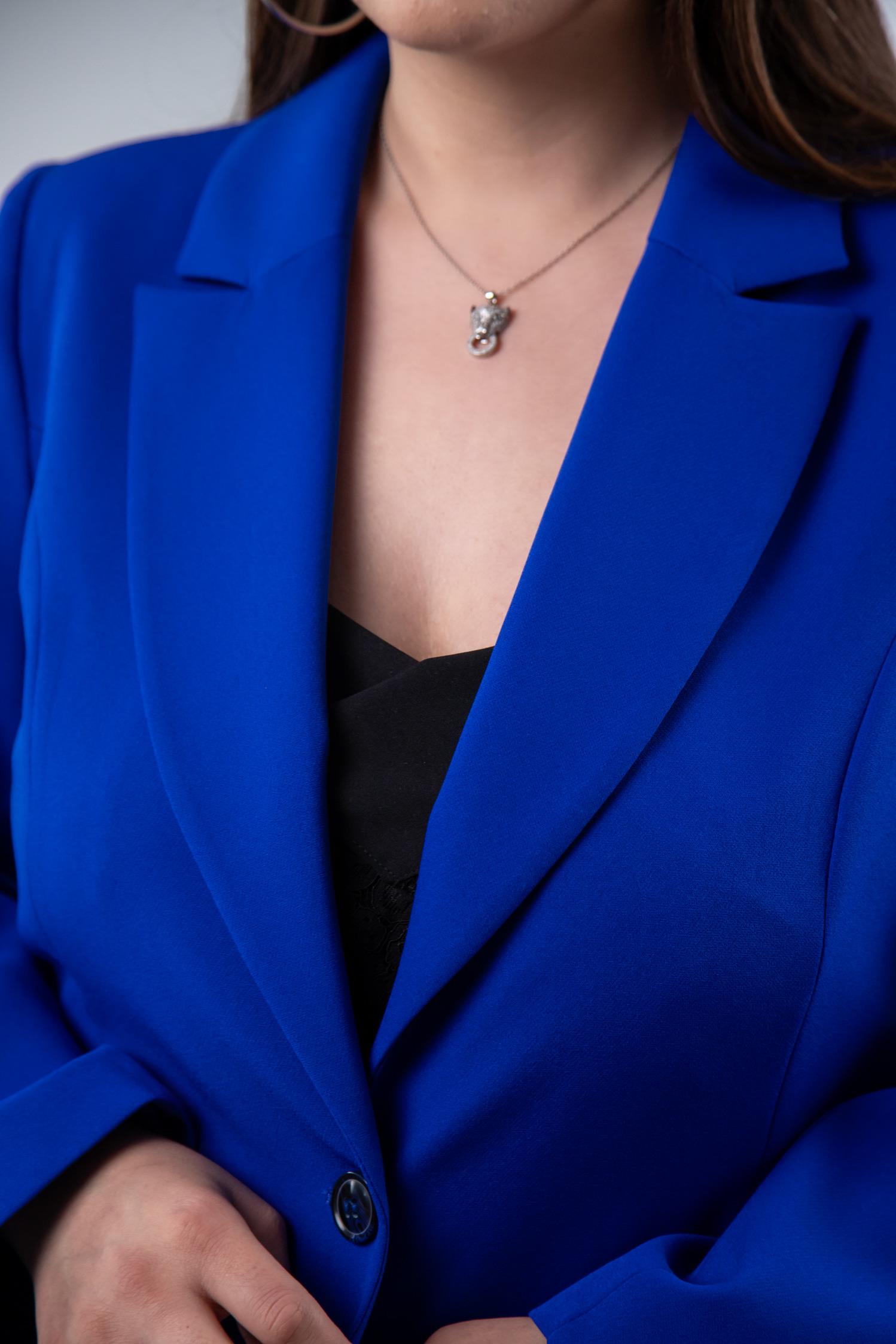 Büyük Beden 2234742 Cep Fermuarlı Blazer Ceket  Saks