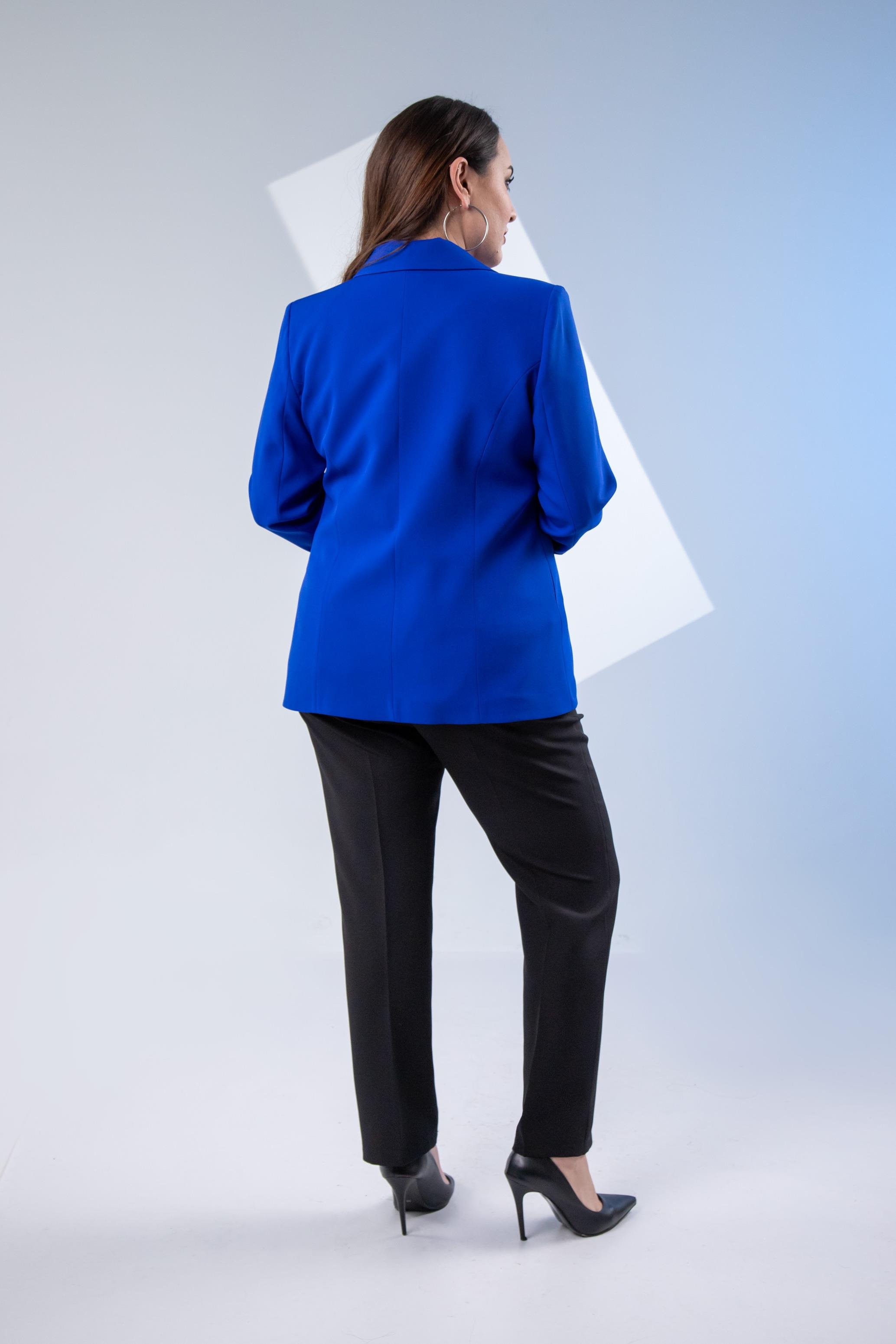 Büyük Beden 2234742 Cep Fermuarlı Blazer Ceket  Saks