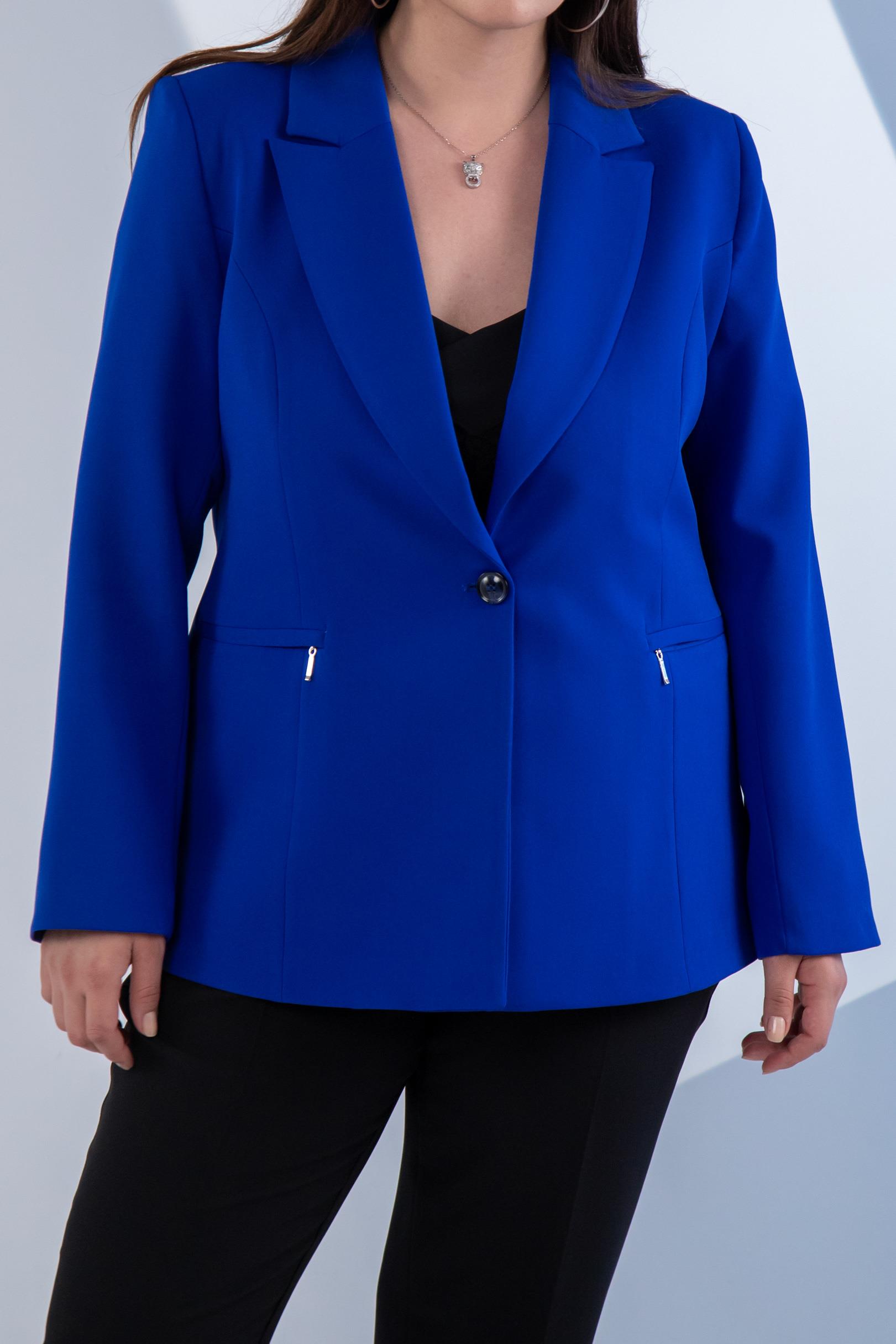 Büyük Beden 2234742 Cep Fermuarlı Blazer Ceket  Saks