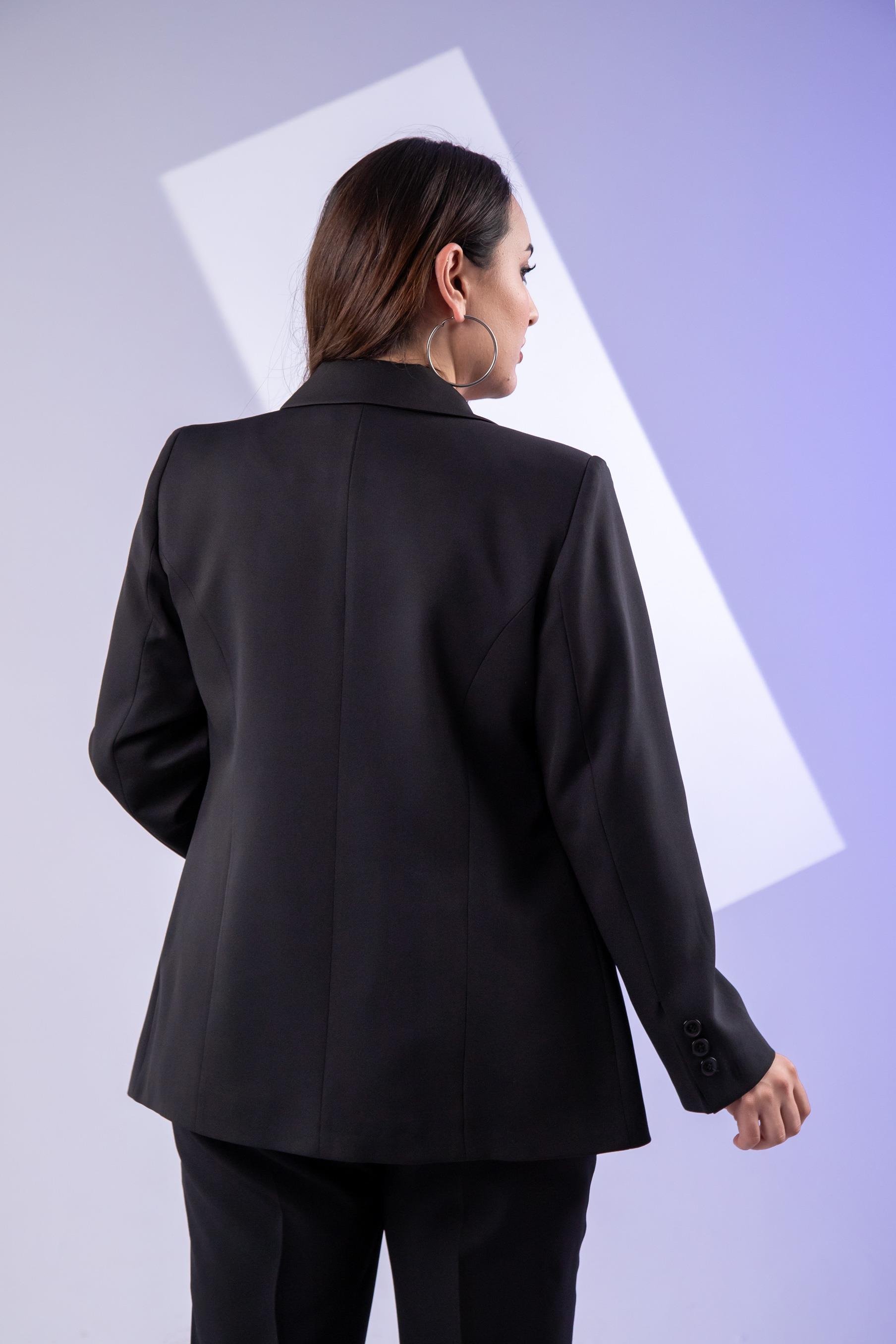 Büyük Beden 2234742 Cep Fermuarlı Blazer Ceket  Siyah