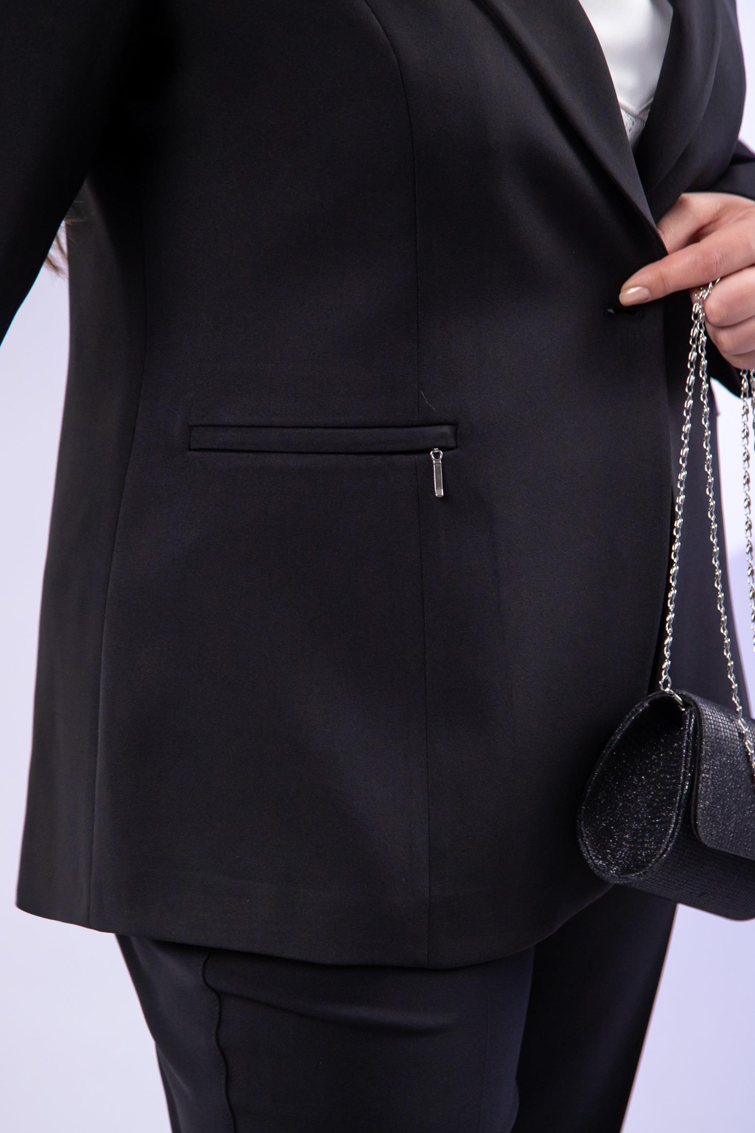 Büyük Beden 2234742 Cep Fermuarlı Blazer Ceket  Siyah