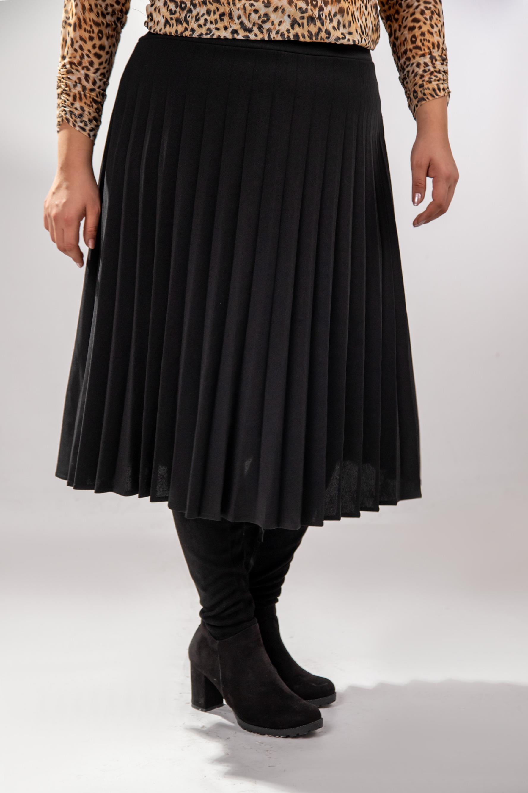 Büyük Beden 2237000 Pliseli Etek Siyah