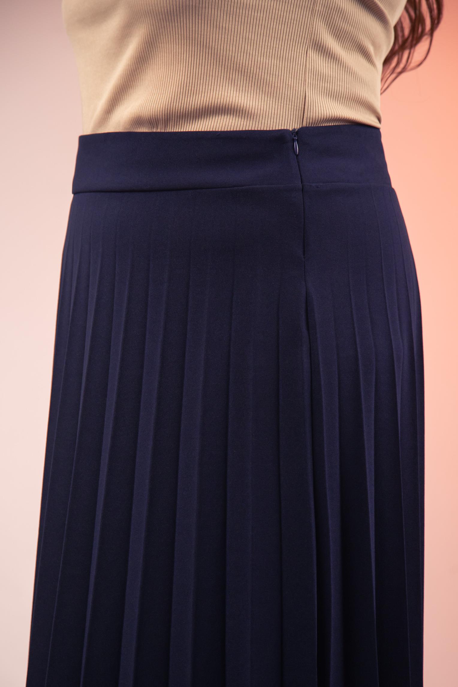 Büyük Beden 2237001 Uzun Piliseli Etek  Lacıvert