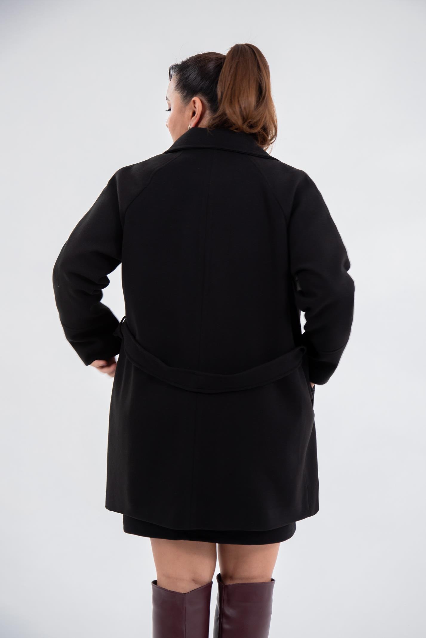 Büyük Beden 2327111 Reglan Kol Kaban  Siyah