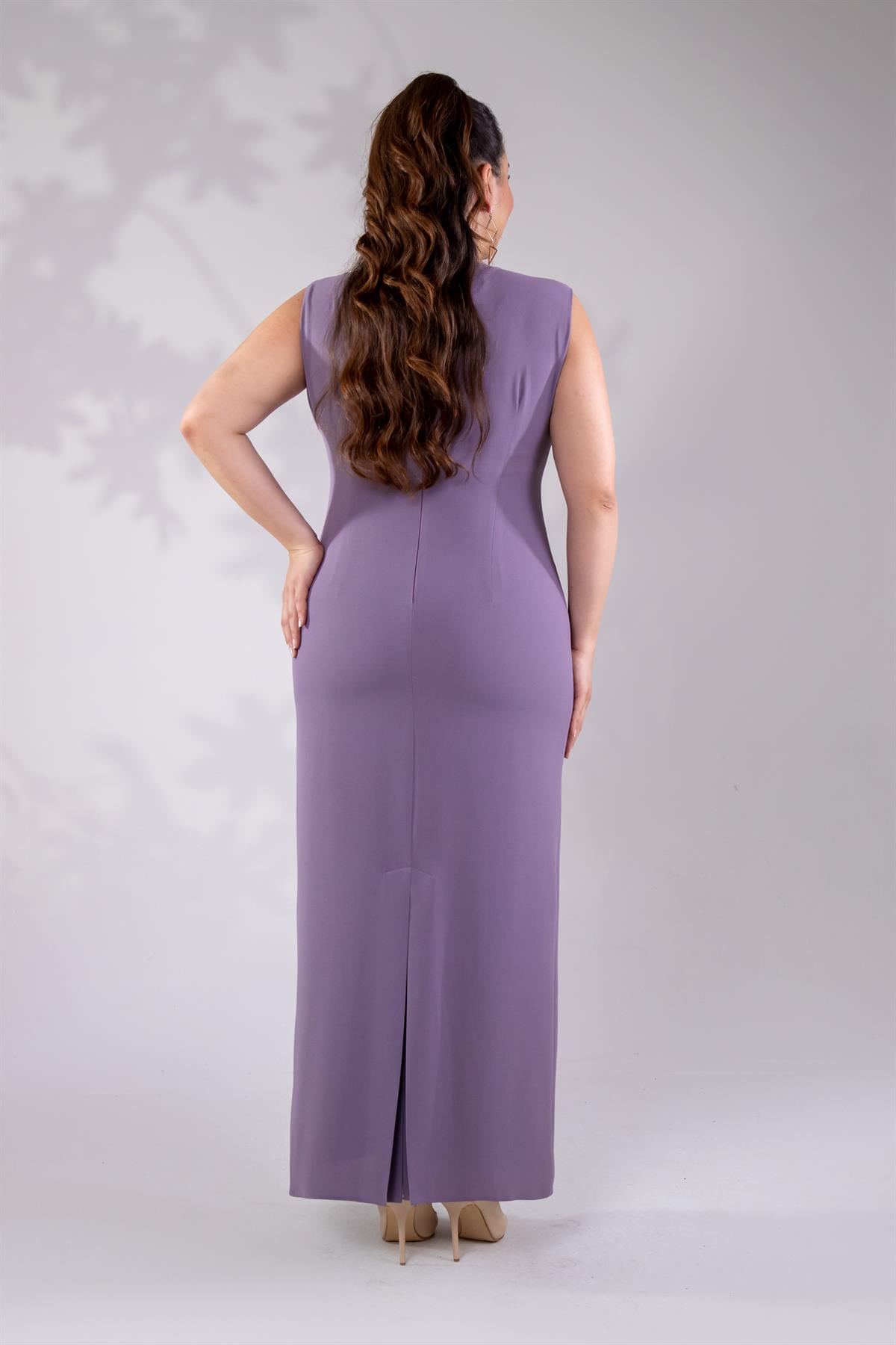 Büyük Beden 2420761 İkili Abiye Takım  Lila