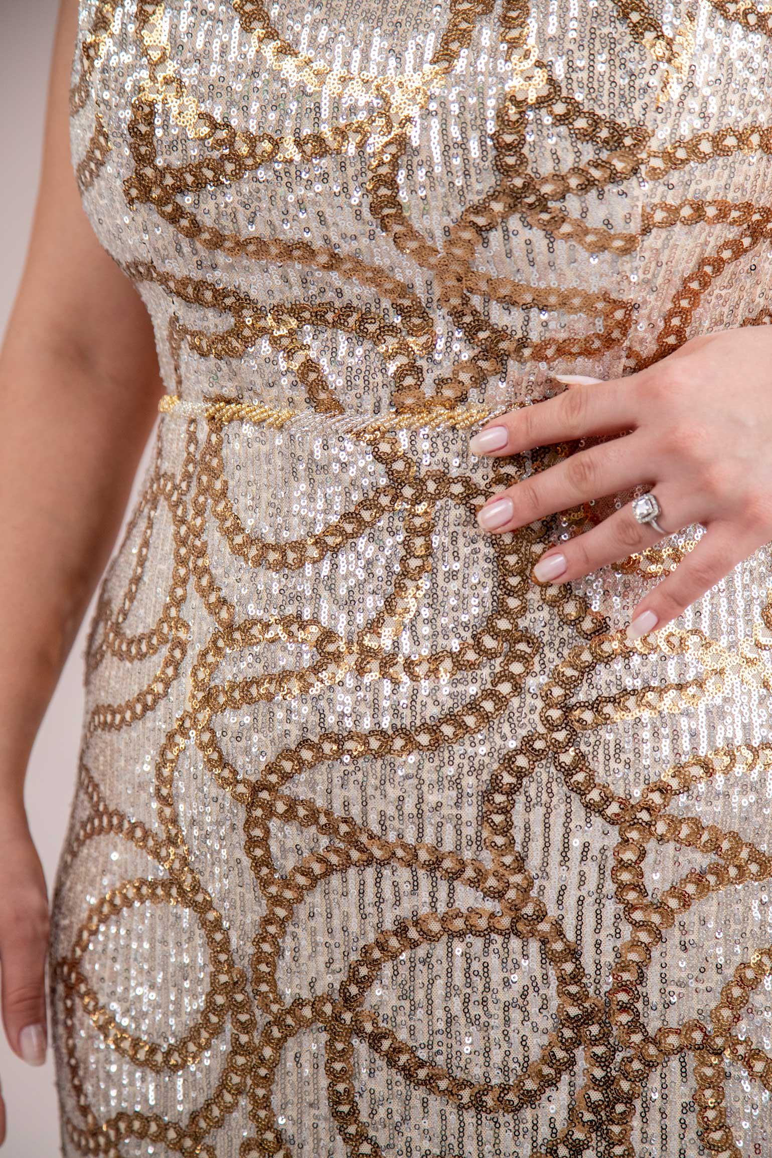 Büyük Beden 2422521 Kolsuz Uzun Abiye  Sarı