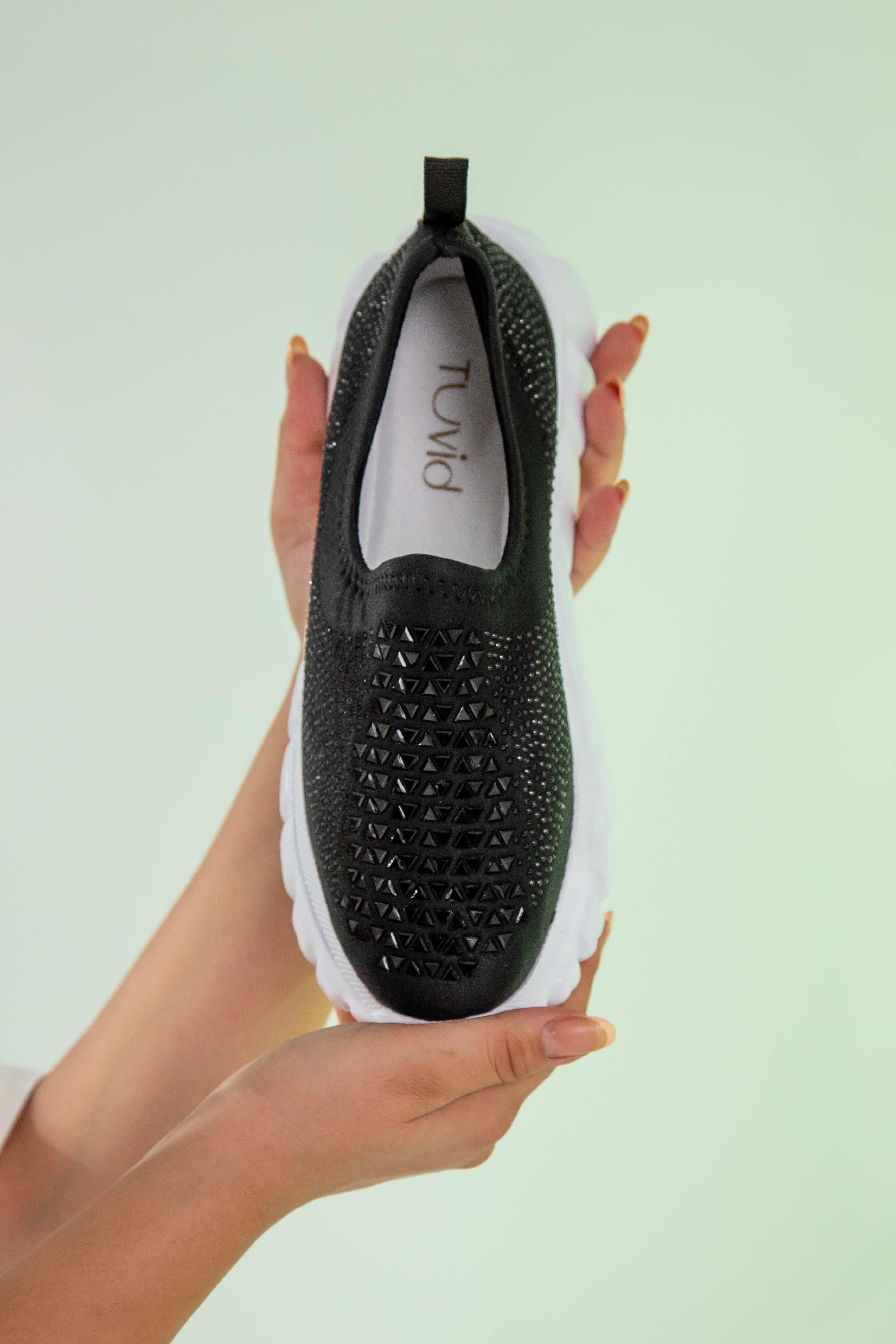 Büyük Beden 24Y-202 Taşlı Yazlık Ayakkabı  Siyah