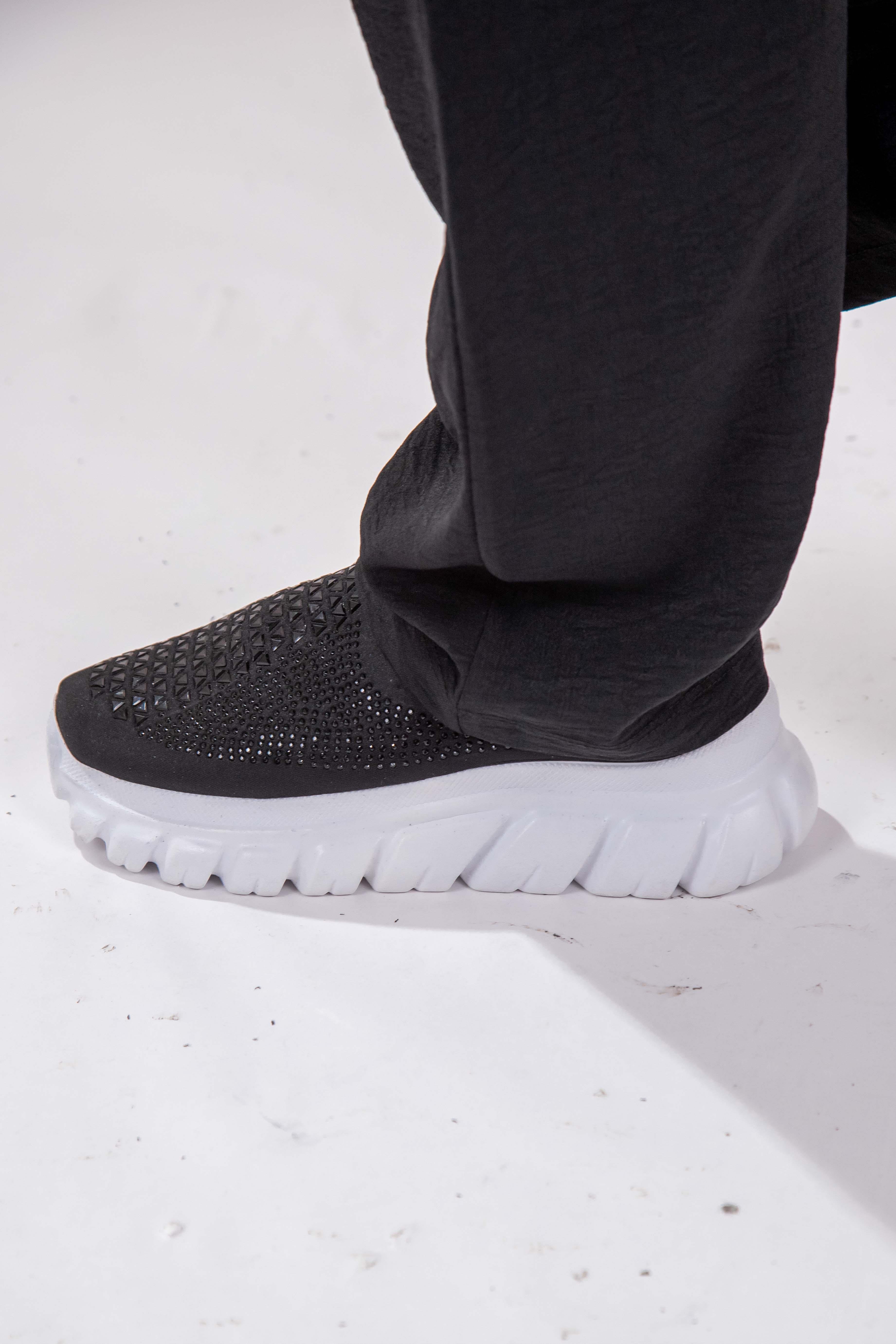 Büyük Beden 24Y-202 Taşlı Yazlık Ayakkabı  Siyah