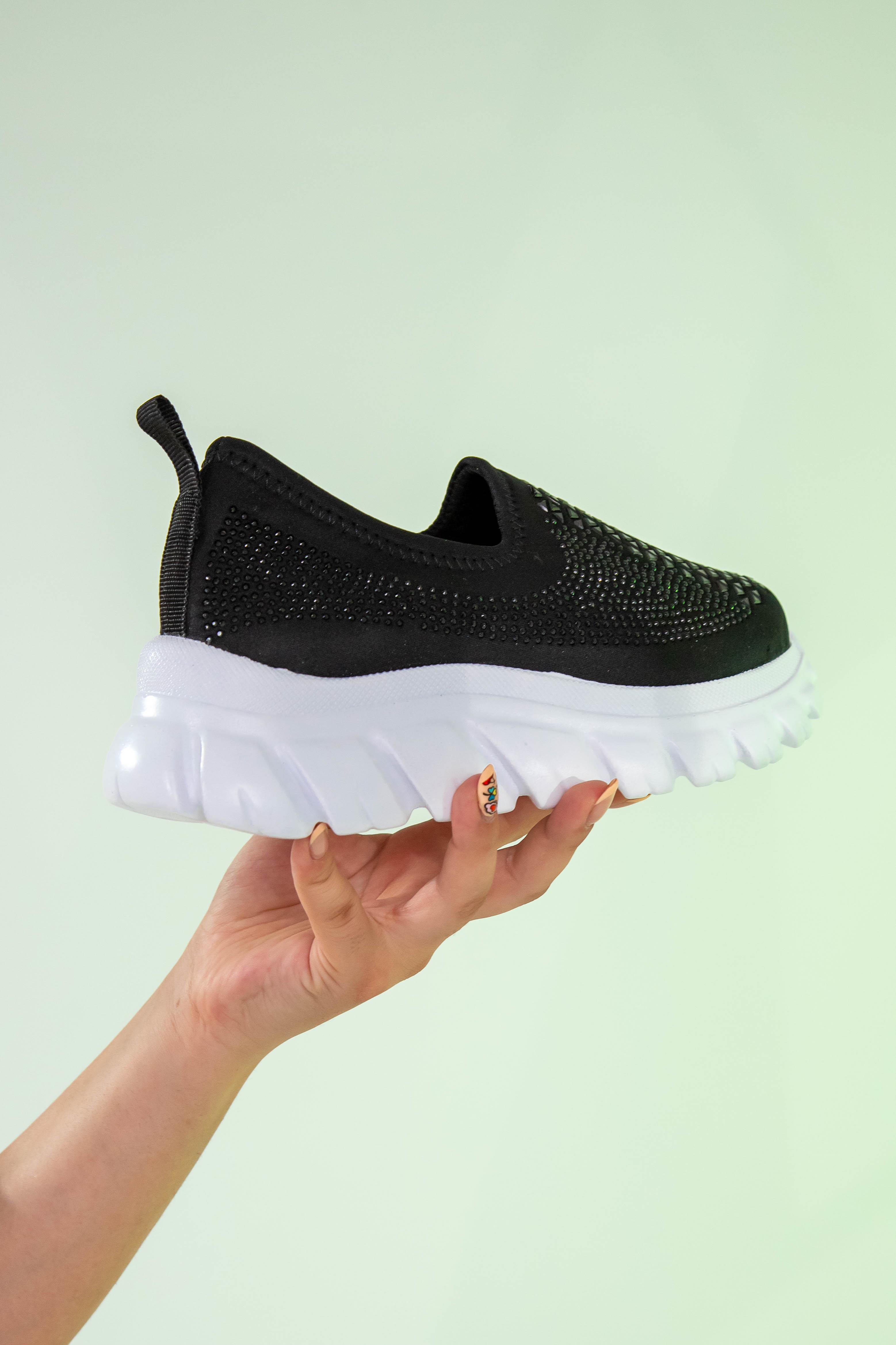 Büyük Beden 24Y-202 Taşlı Yazlık Ayakkabı  Siyah