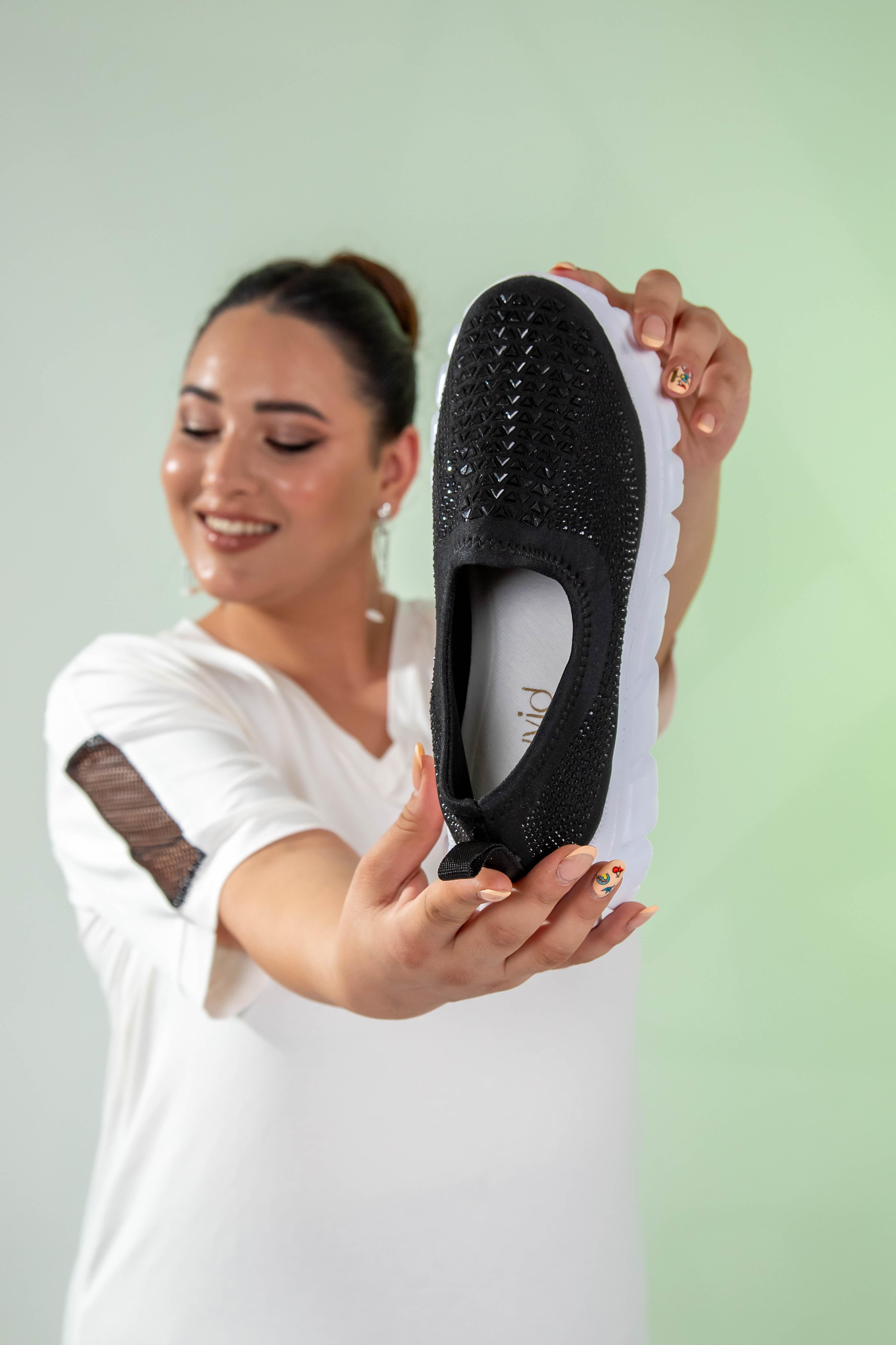 Büyük Beden 24Y-202 Taşlı Yazlık Ayakkabı  Siyah