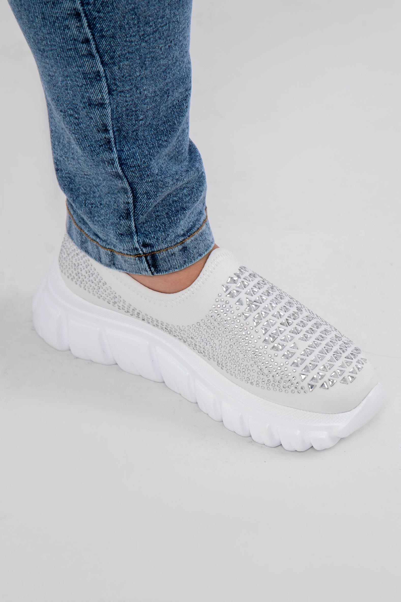 Büyük Beden 24Y-202 Taşlı Yazlık Ayakkabı  Beyaz