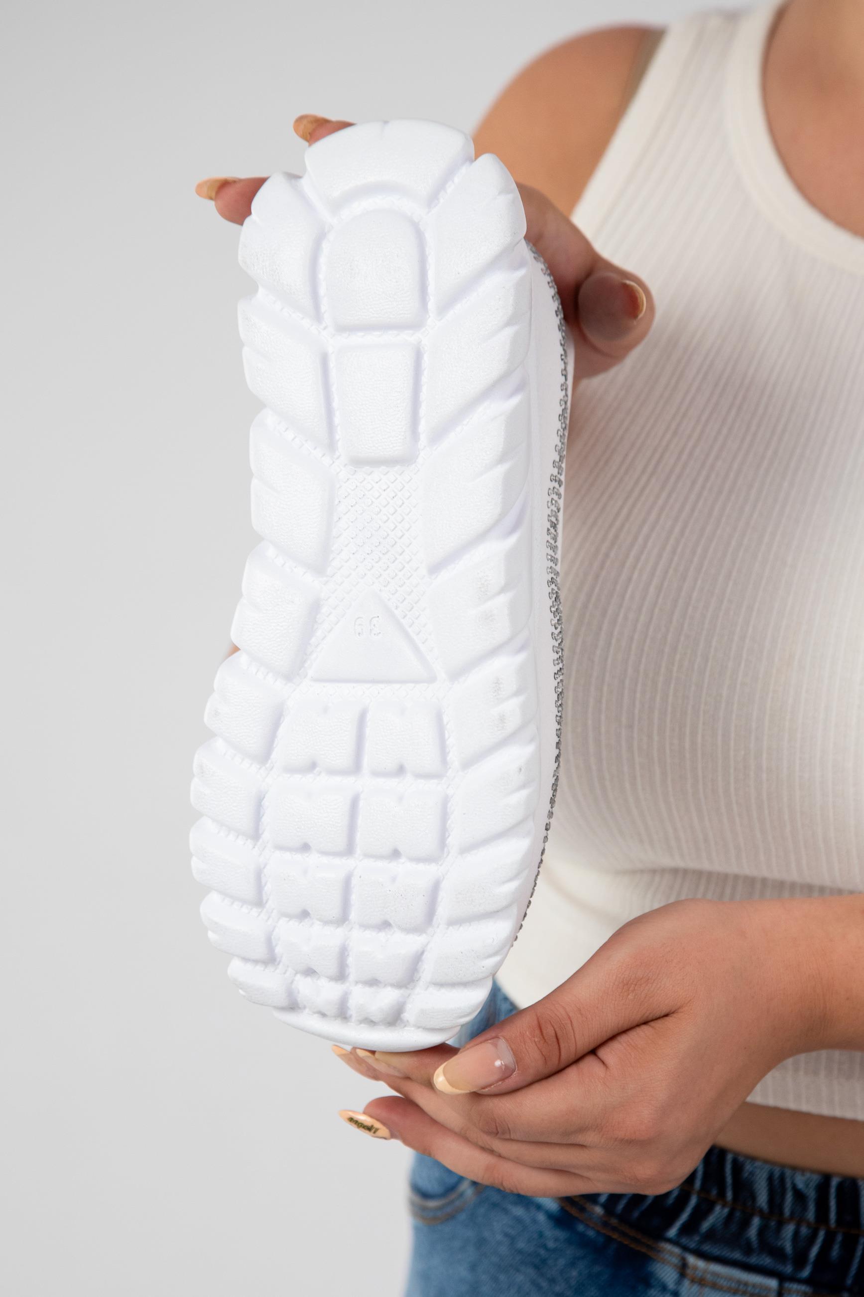 Büyük Beden 24Y-202 Taşlı Yazlık Ayakkabı  Beyaz