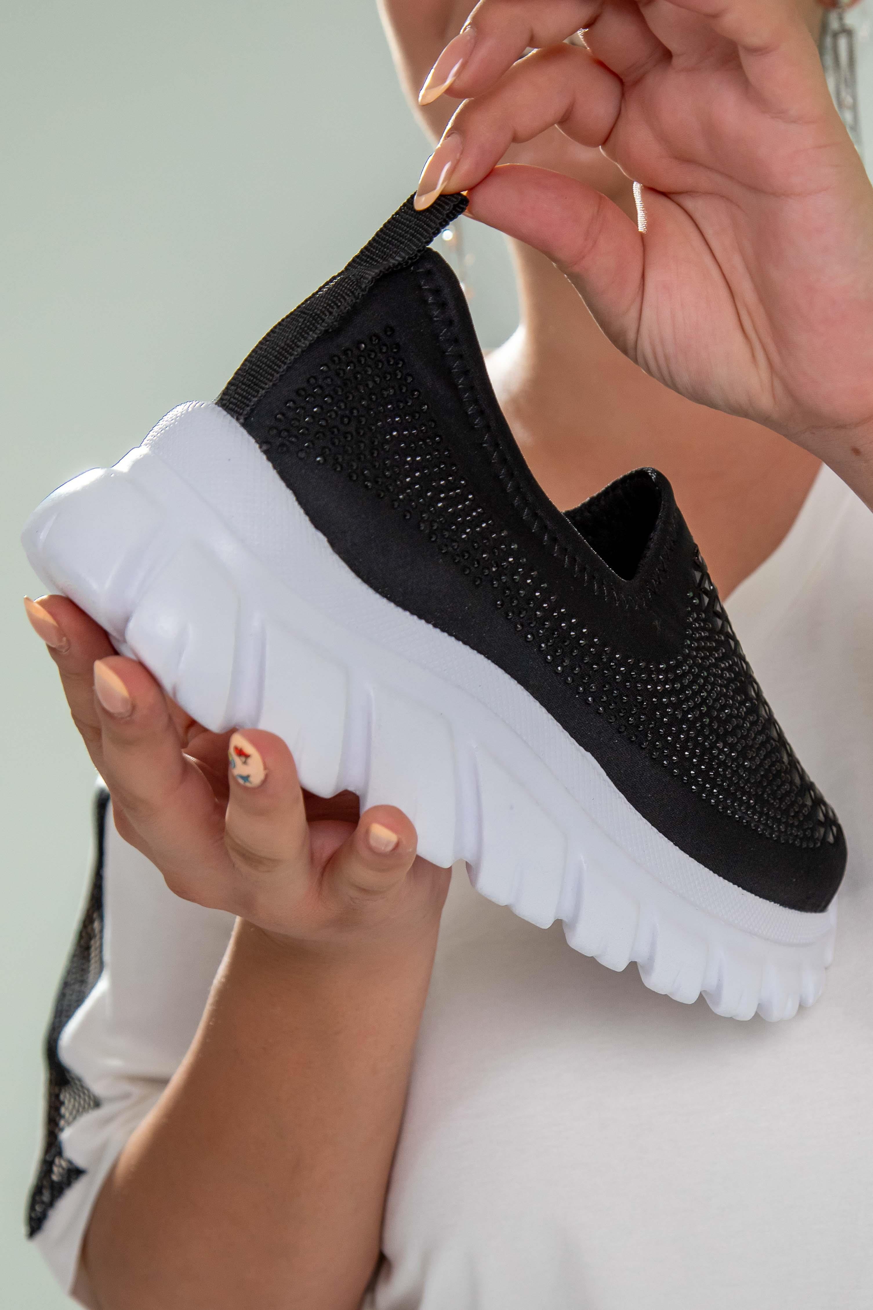 Büyük Beden 24Y-202 Taşlı Yazlık Ayakkabı  Siyah