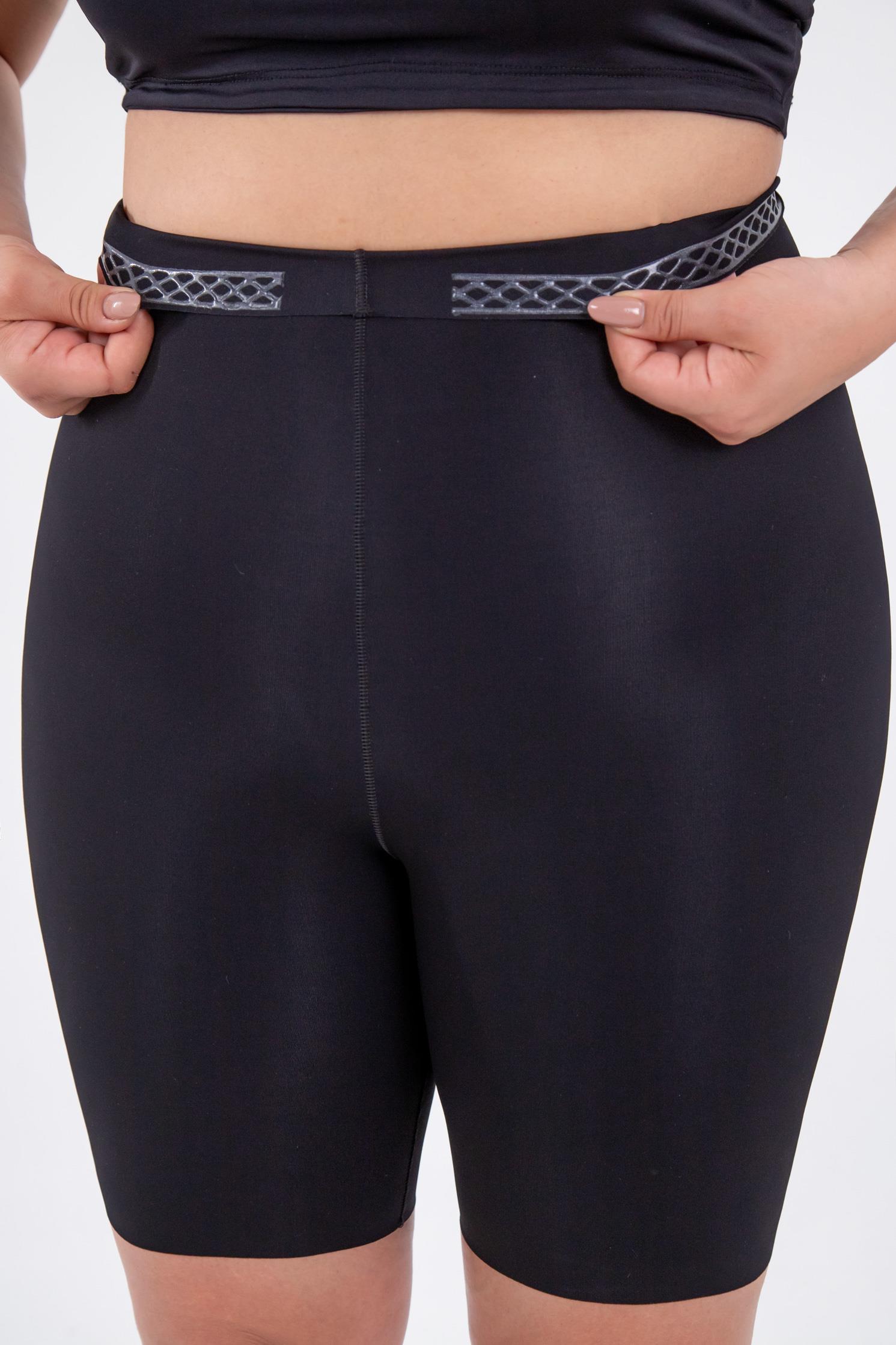 Büyük Beden 3002 Lazer Kesim Yüksek Bel Paçalı Korse  Siyah