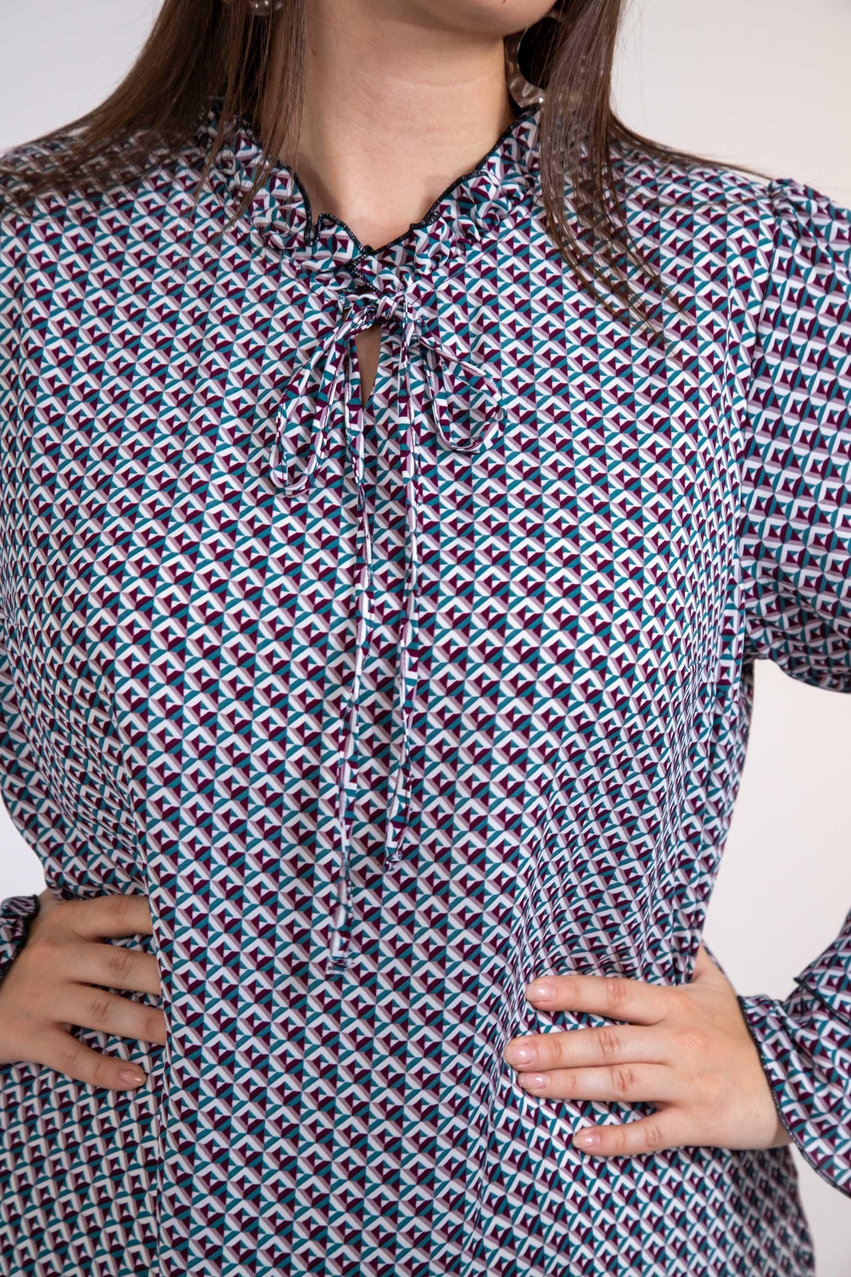 Büyük Beden 3330103 Volanlı Elbise  Bordo