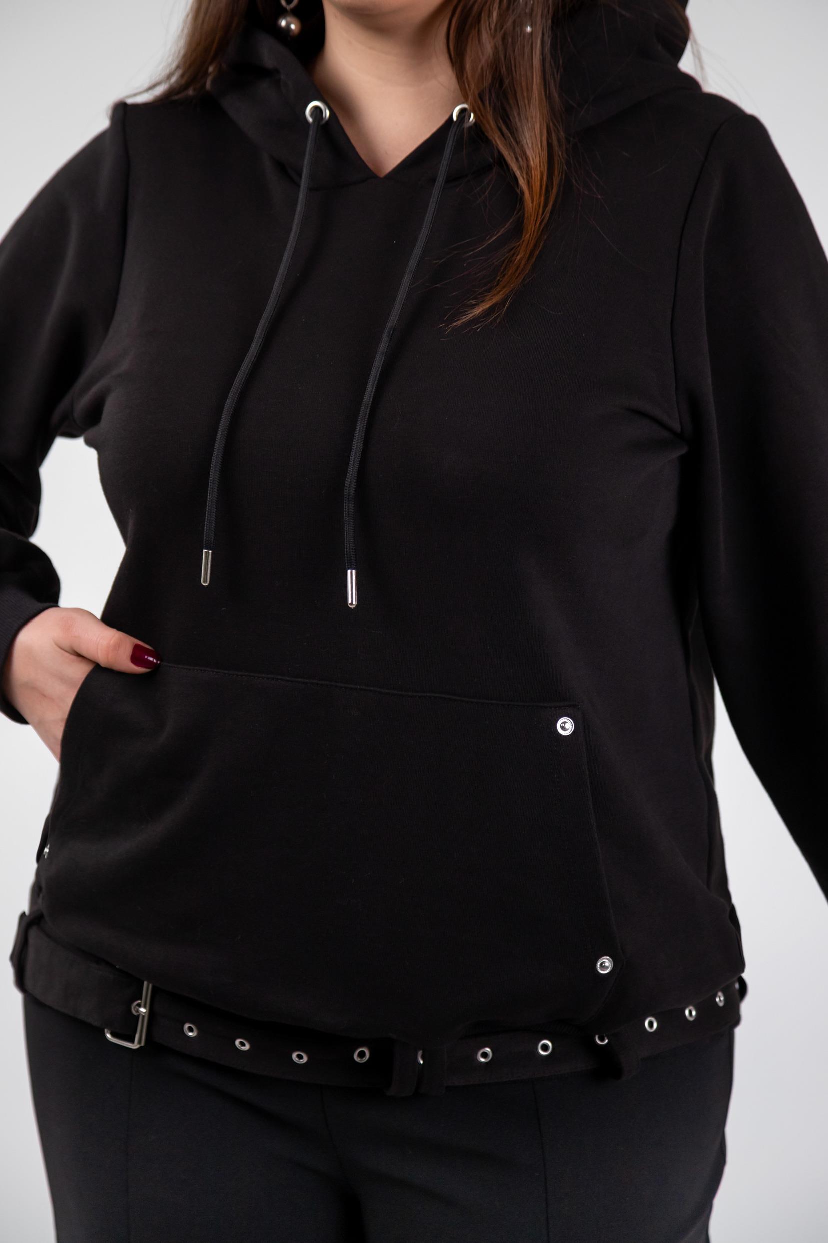 Büyük Beden 3330176 Cep Detaylı Sweat Siyah