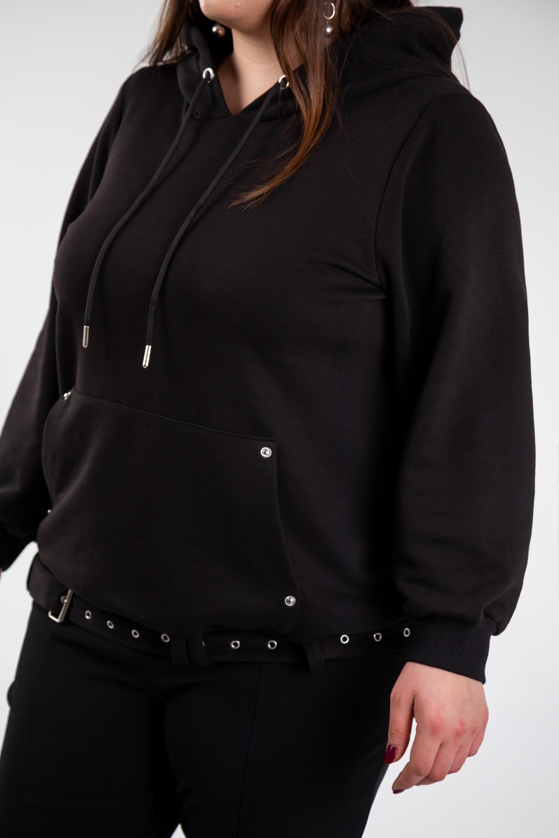 Büyük Beden 3330176 Cep Detaylı Sweat Siyah